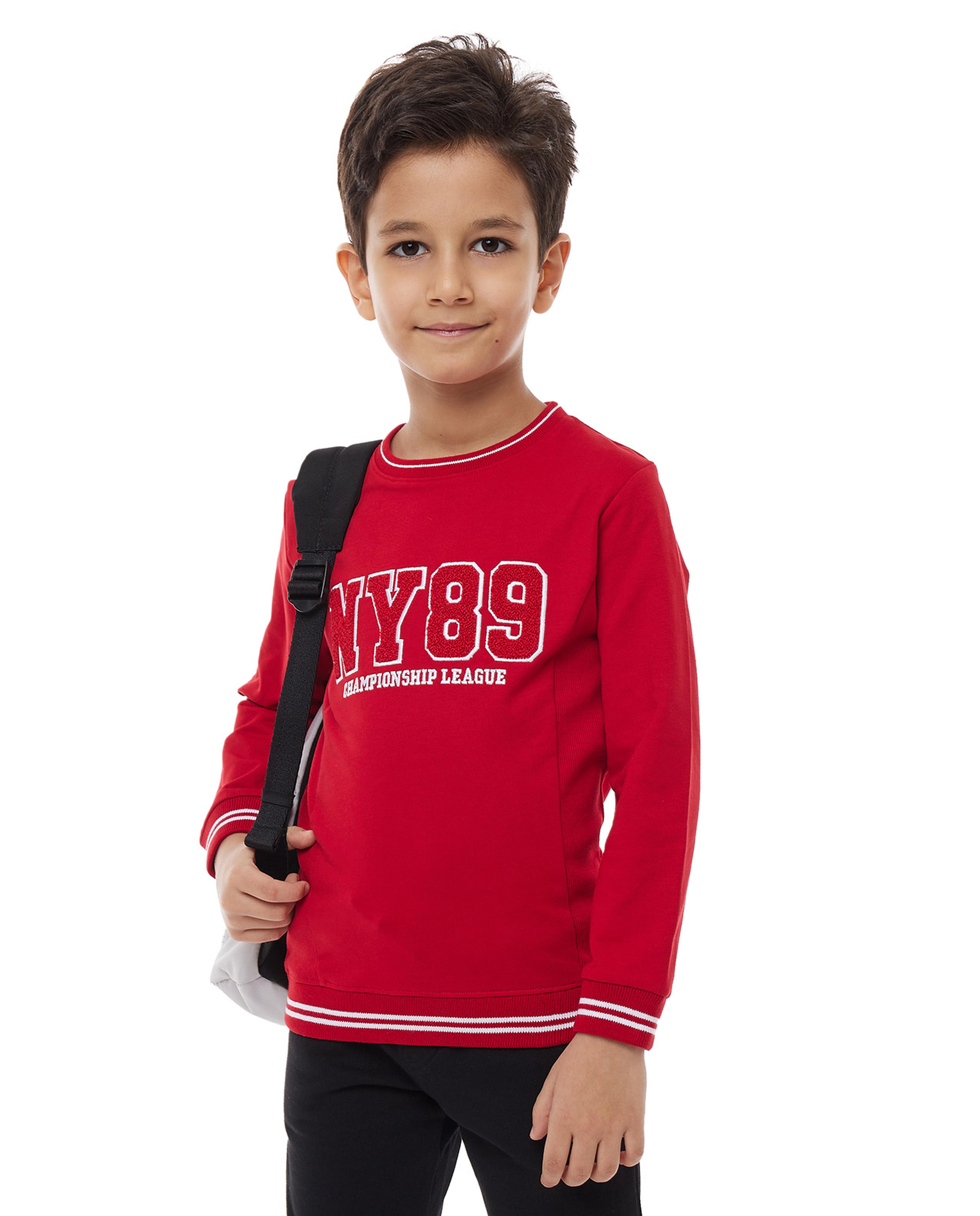 سويتشيرت بياقة دائرية بأكمام طويلة