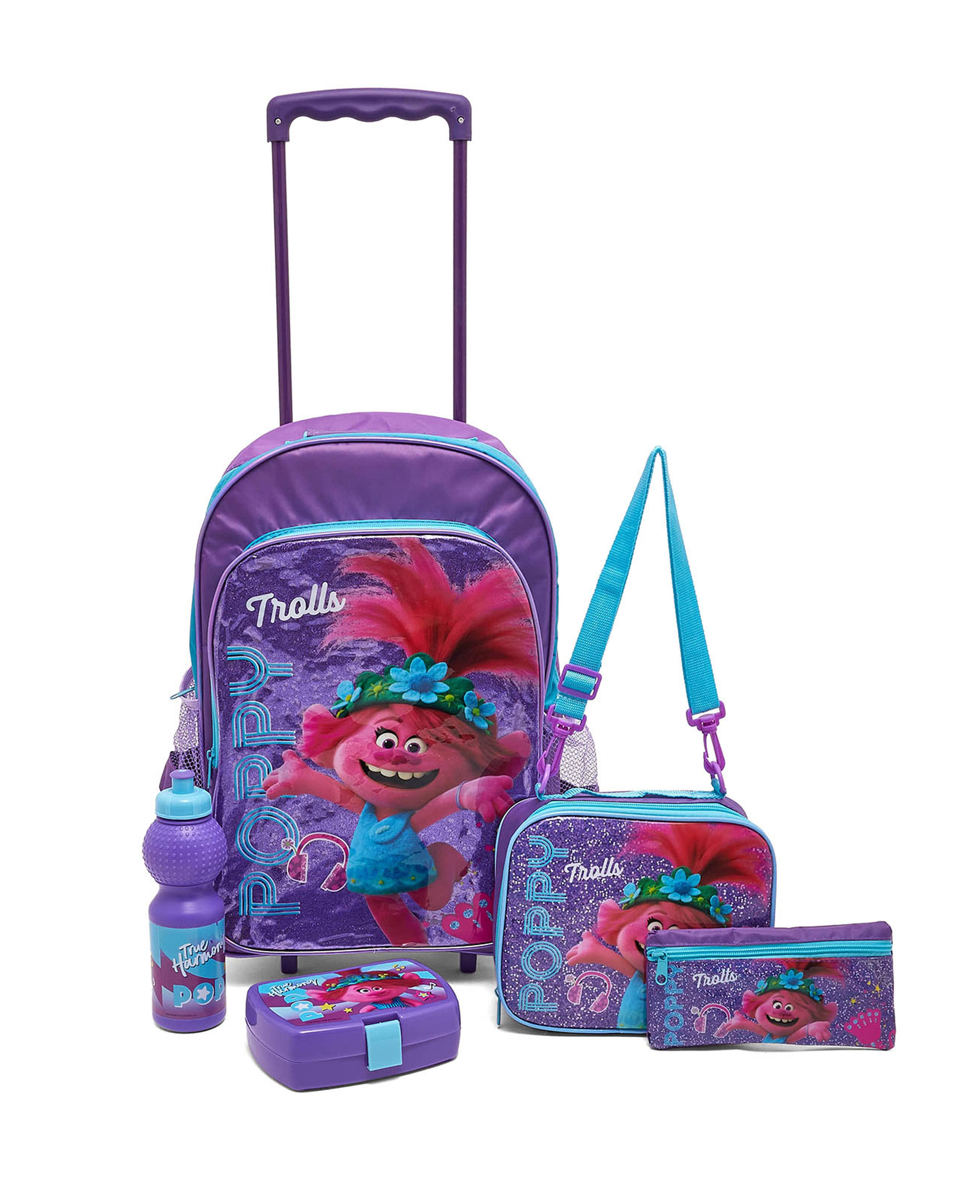 طقم حقيبة مدرسية ترولز