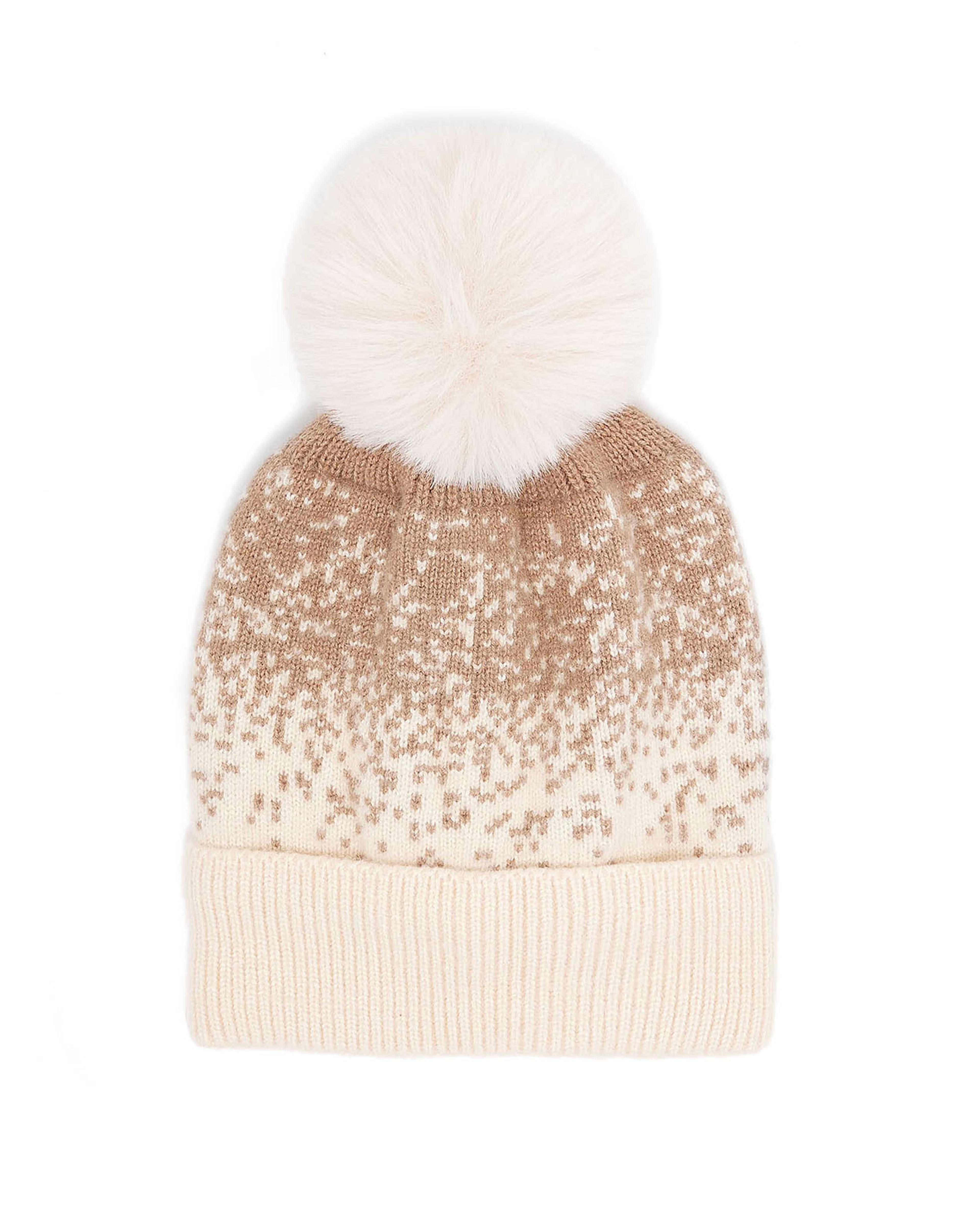 قبعة بيني منقوشة مع بوم بوم