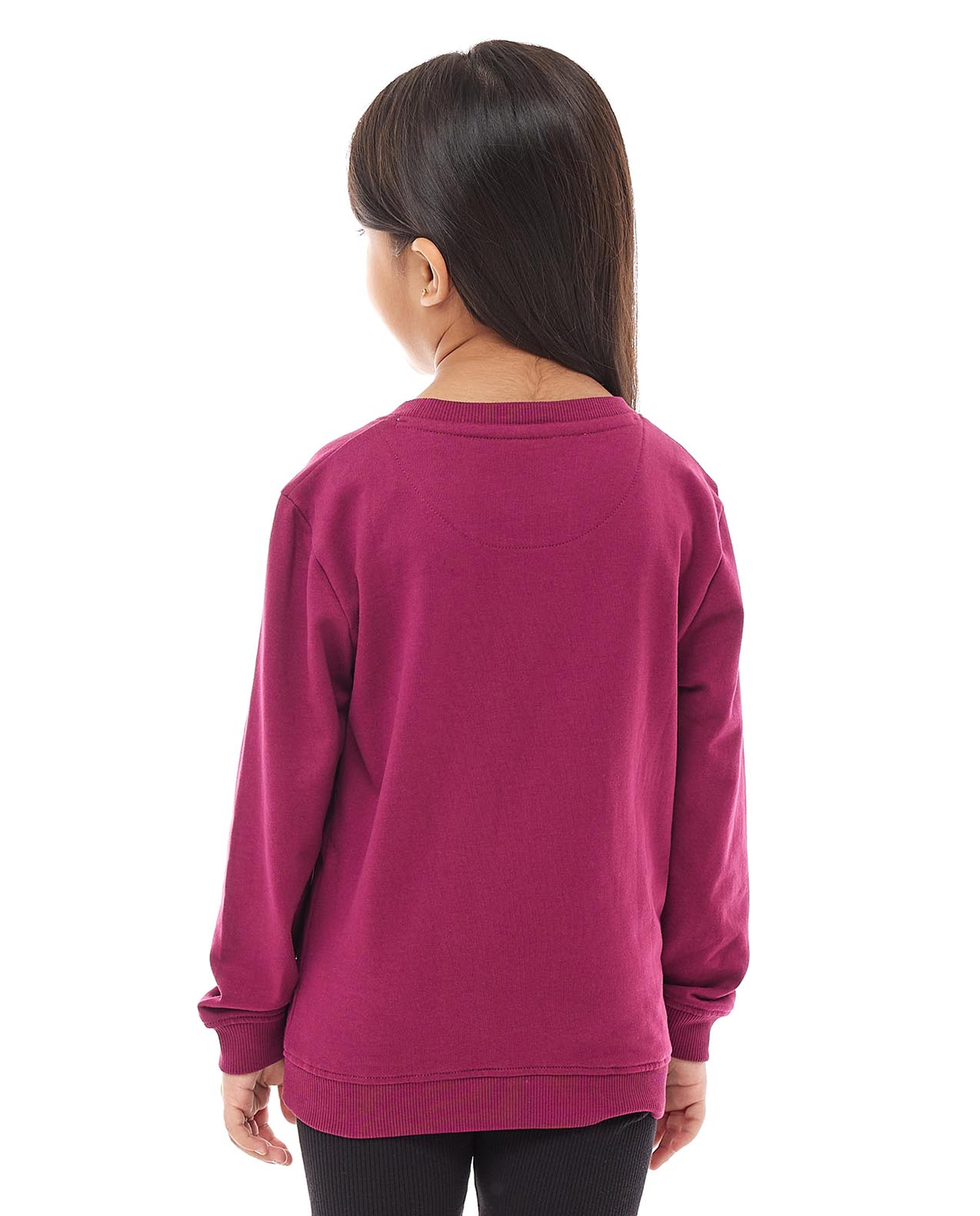 Graphic Print Sweatshirt with Crew Neck and Long Sleeves