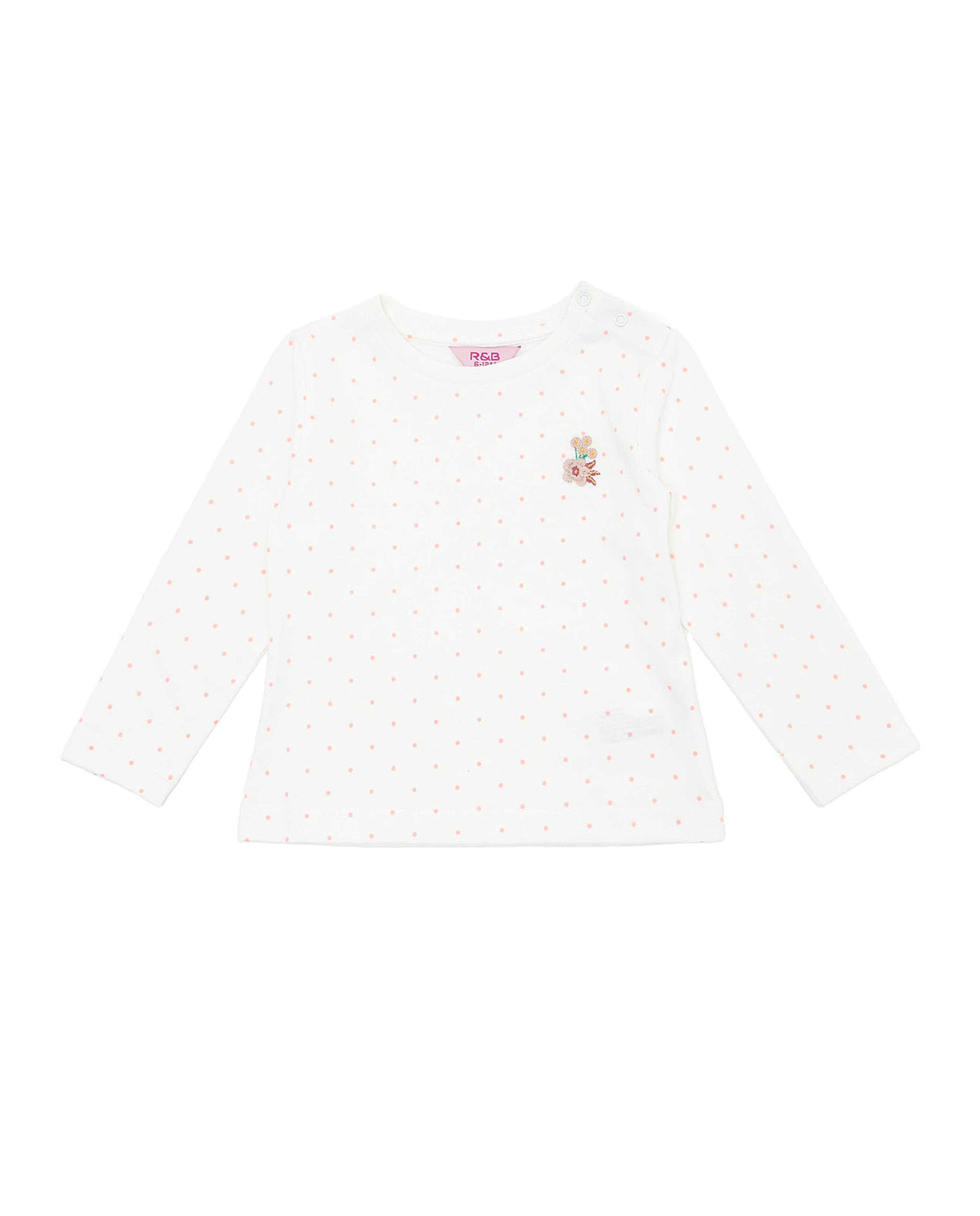 أوفرول دينيم وتوب منقط