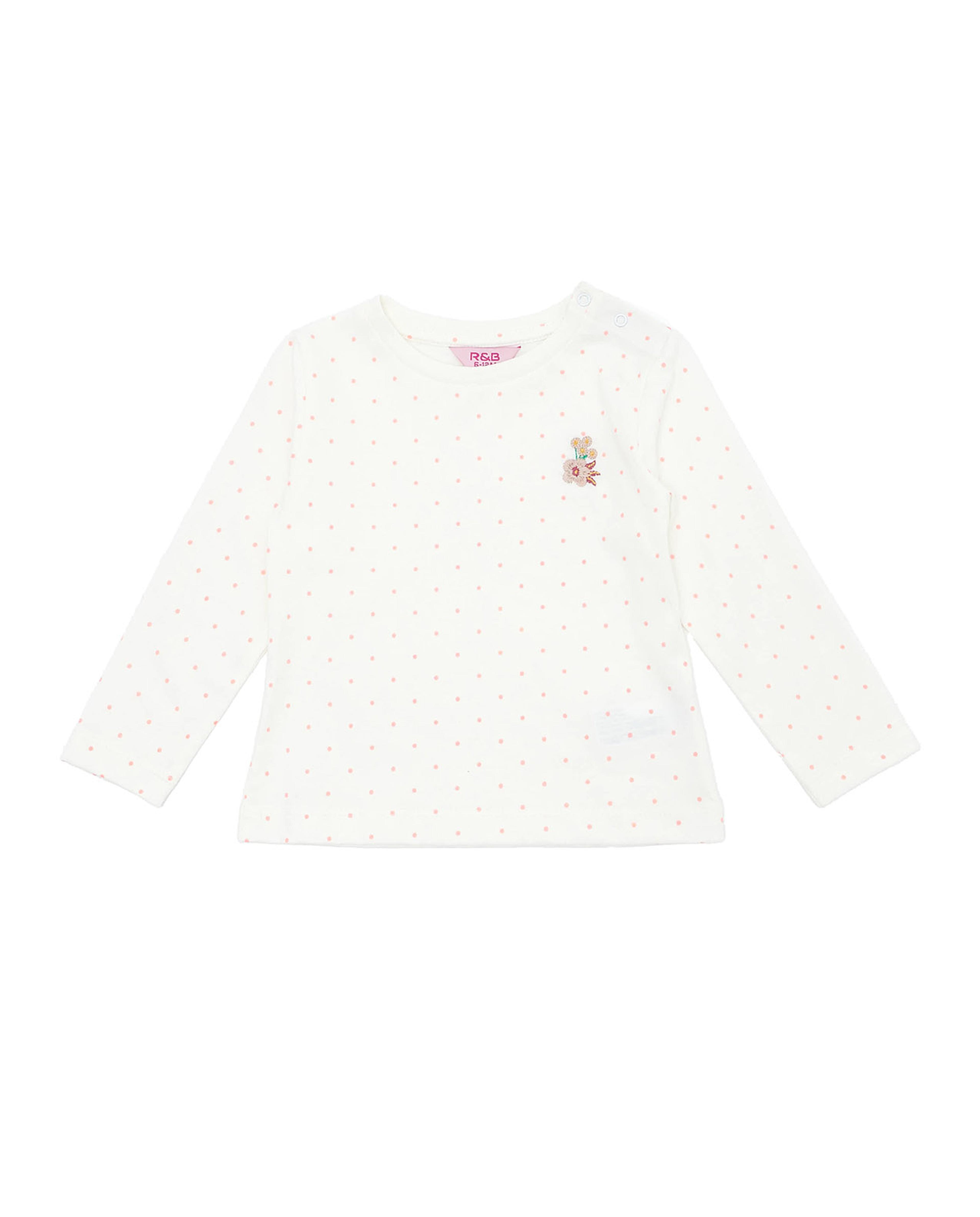 أوفرول دينيم وتوب منقط