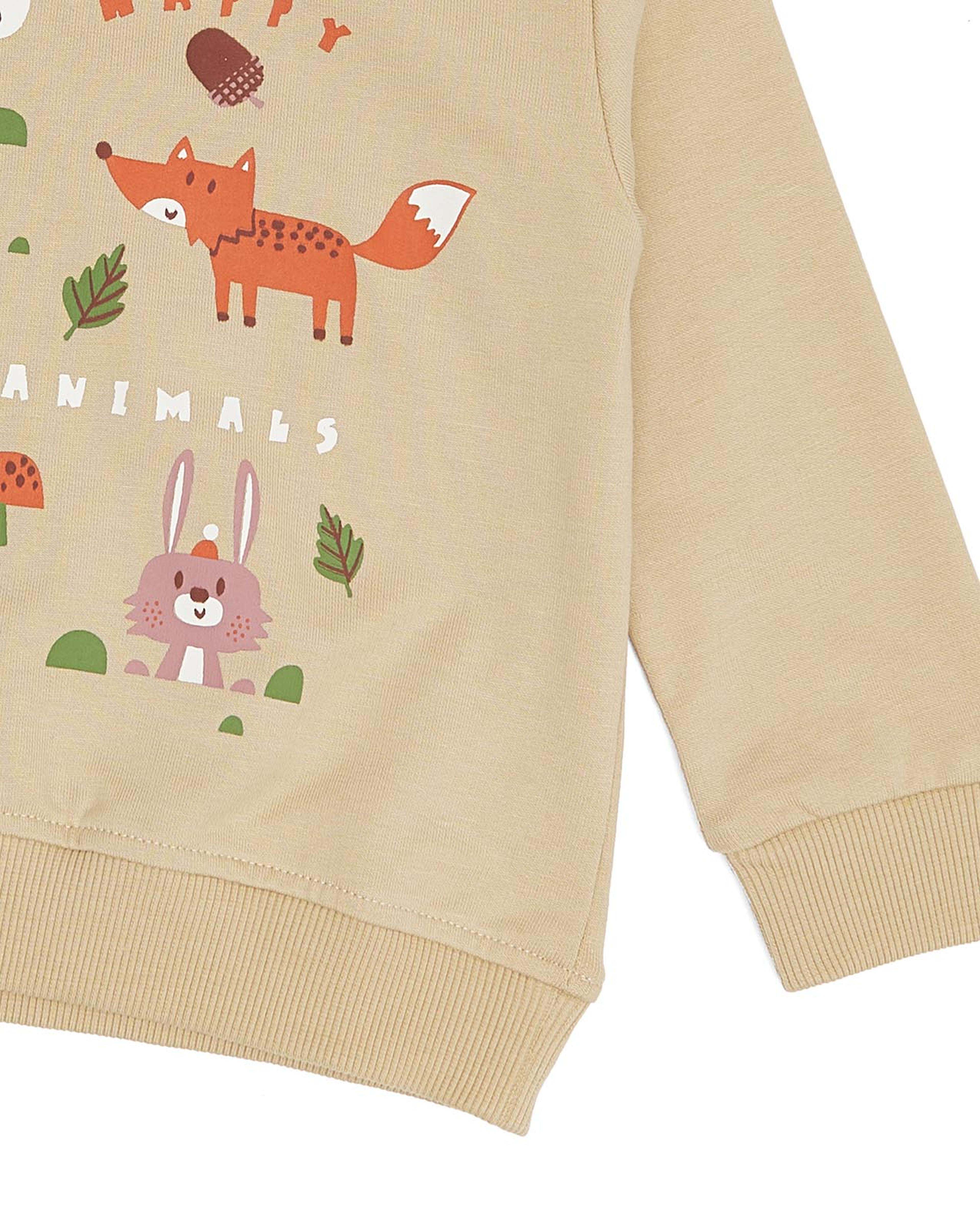 Printed Sweatshirt with Crew Neck and Long Sleeves