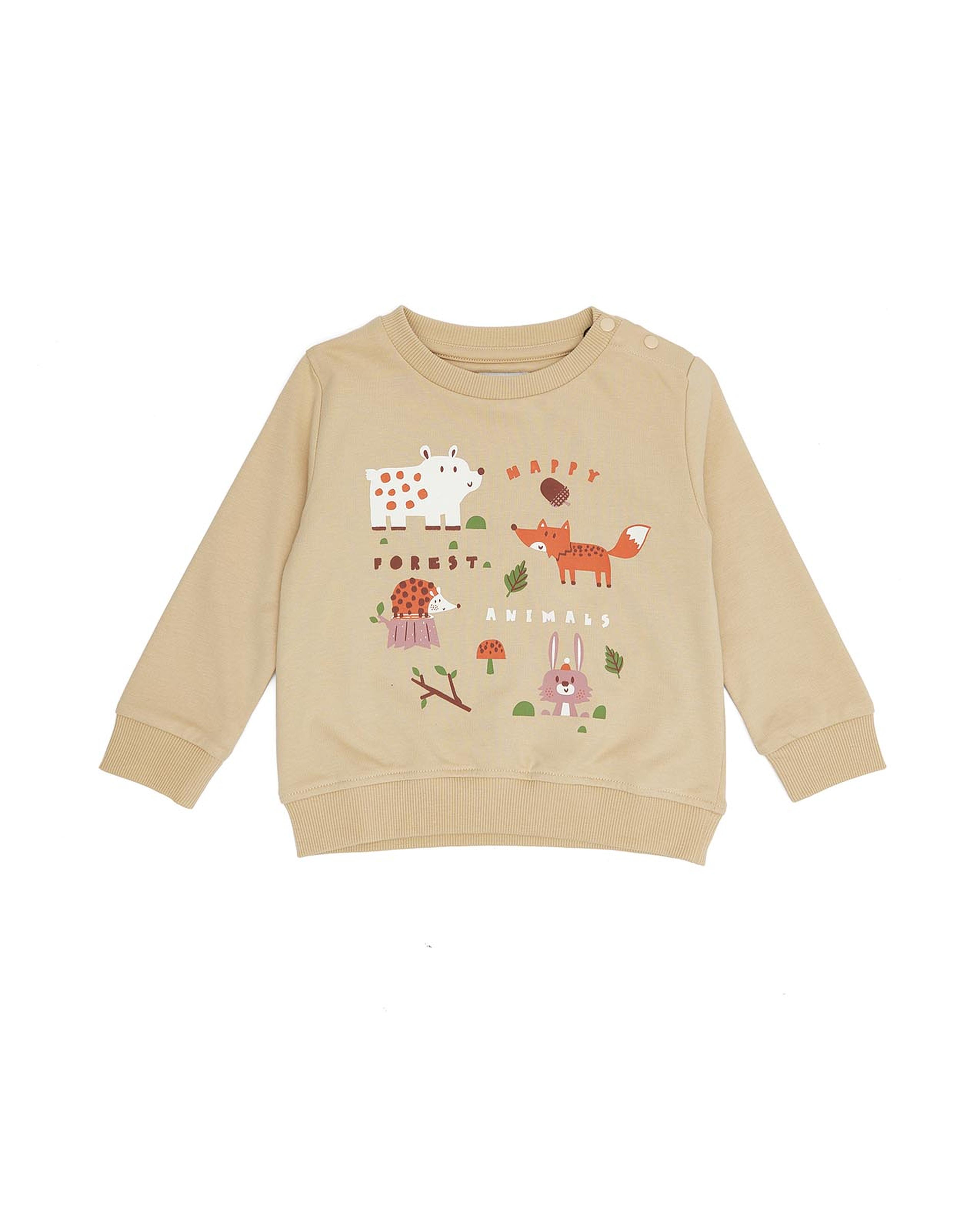 Printed Sweatshirt with Crew Neck and Long Sleeves