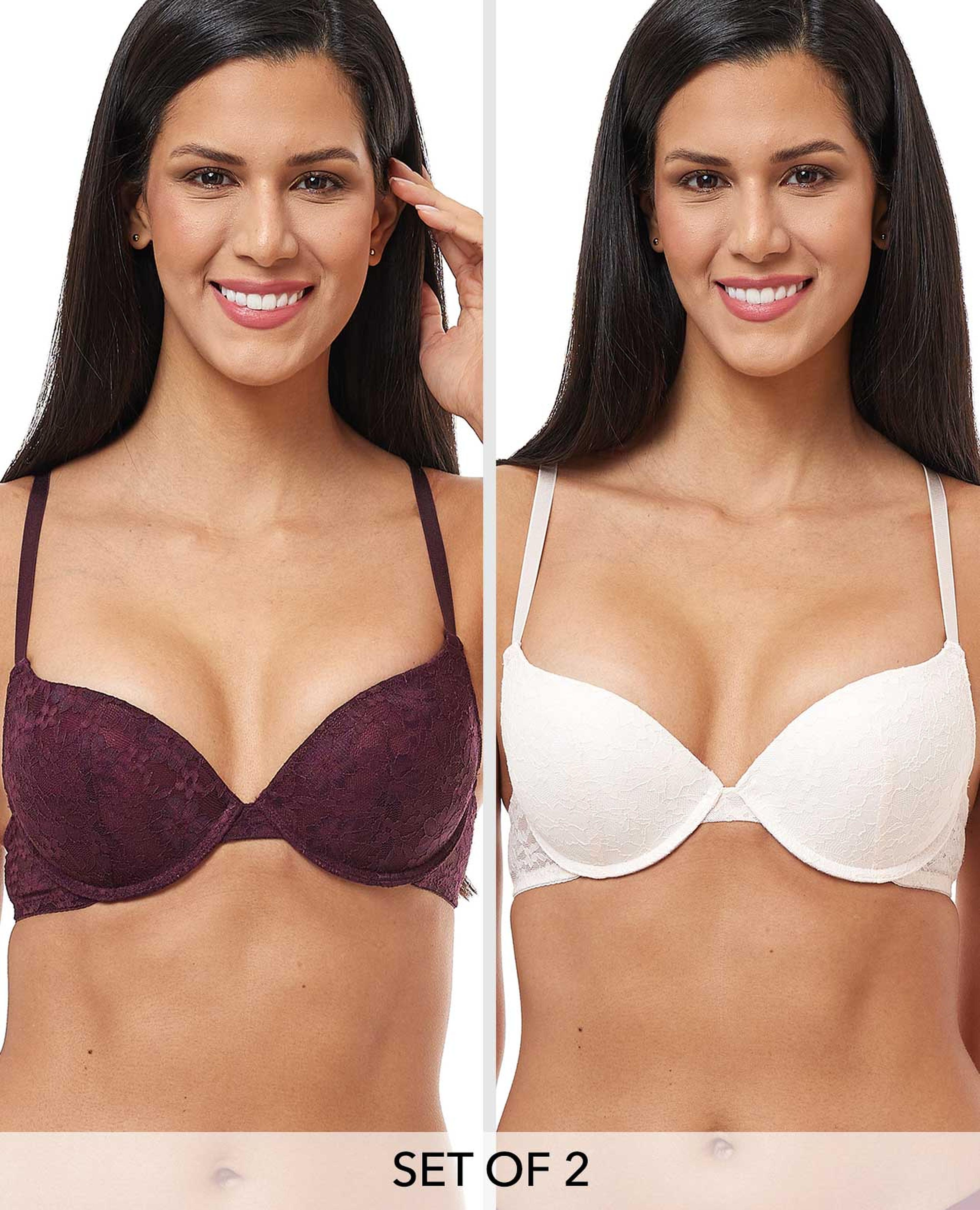 2 Pack Push Up Balcony Bras