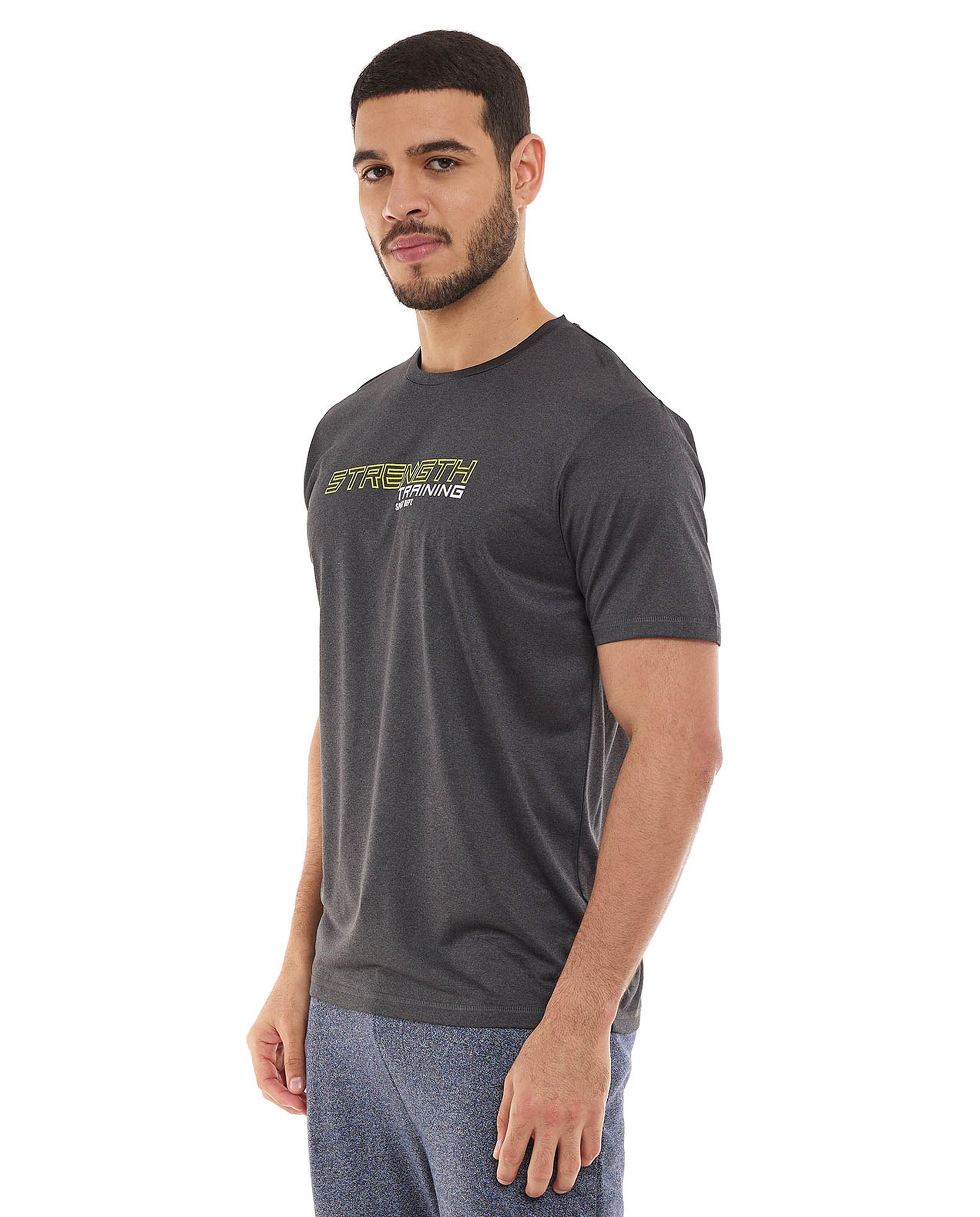 Printed Active T-Shirt with Crew Neck and Short Sleeves
