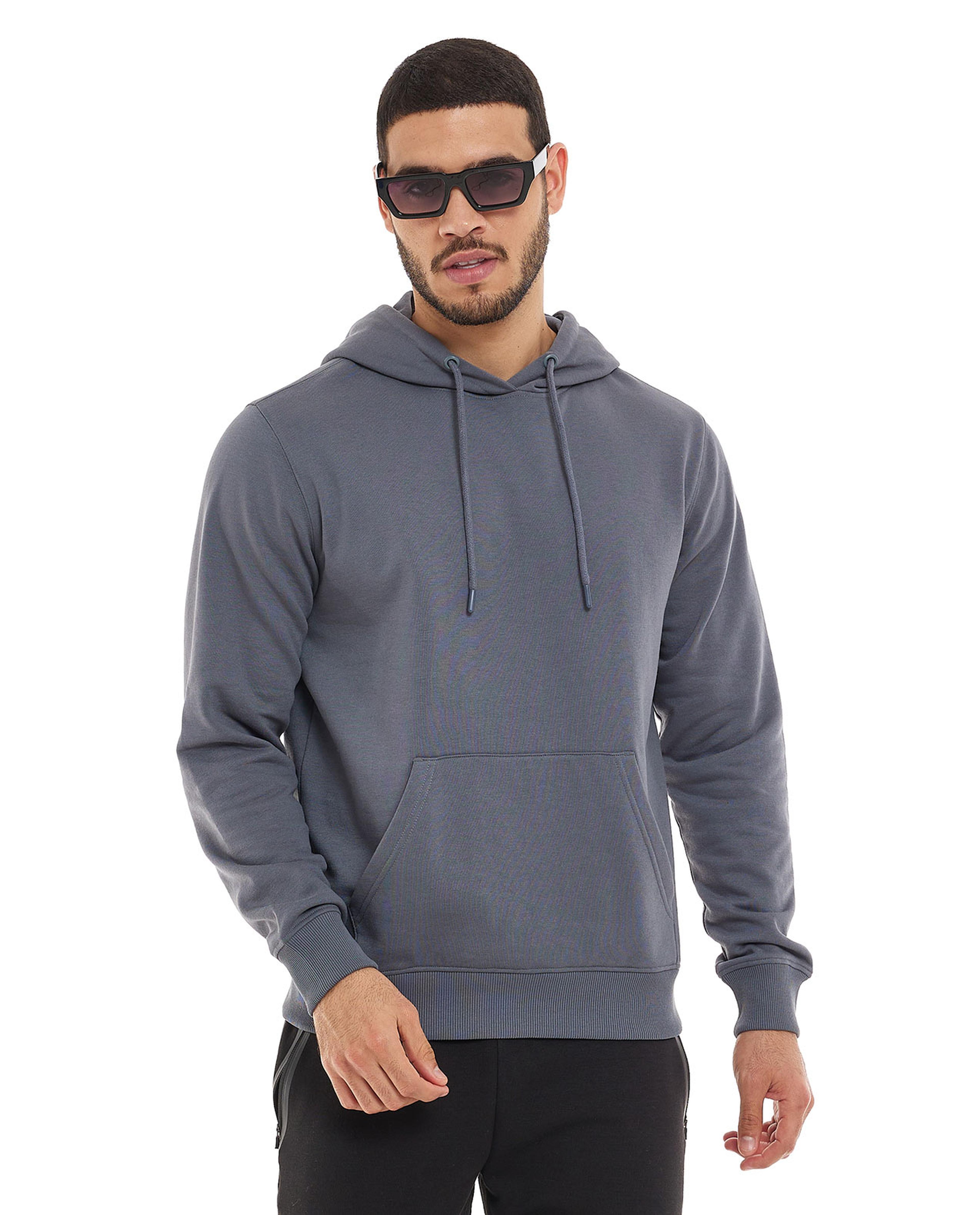 هودي سادة بأكمام طويلة