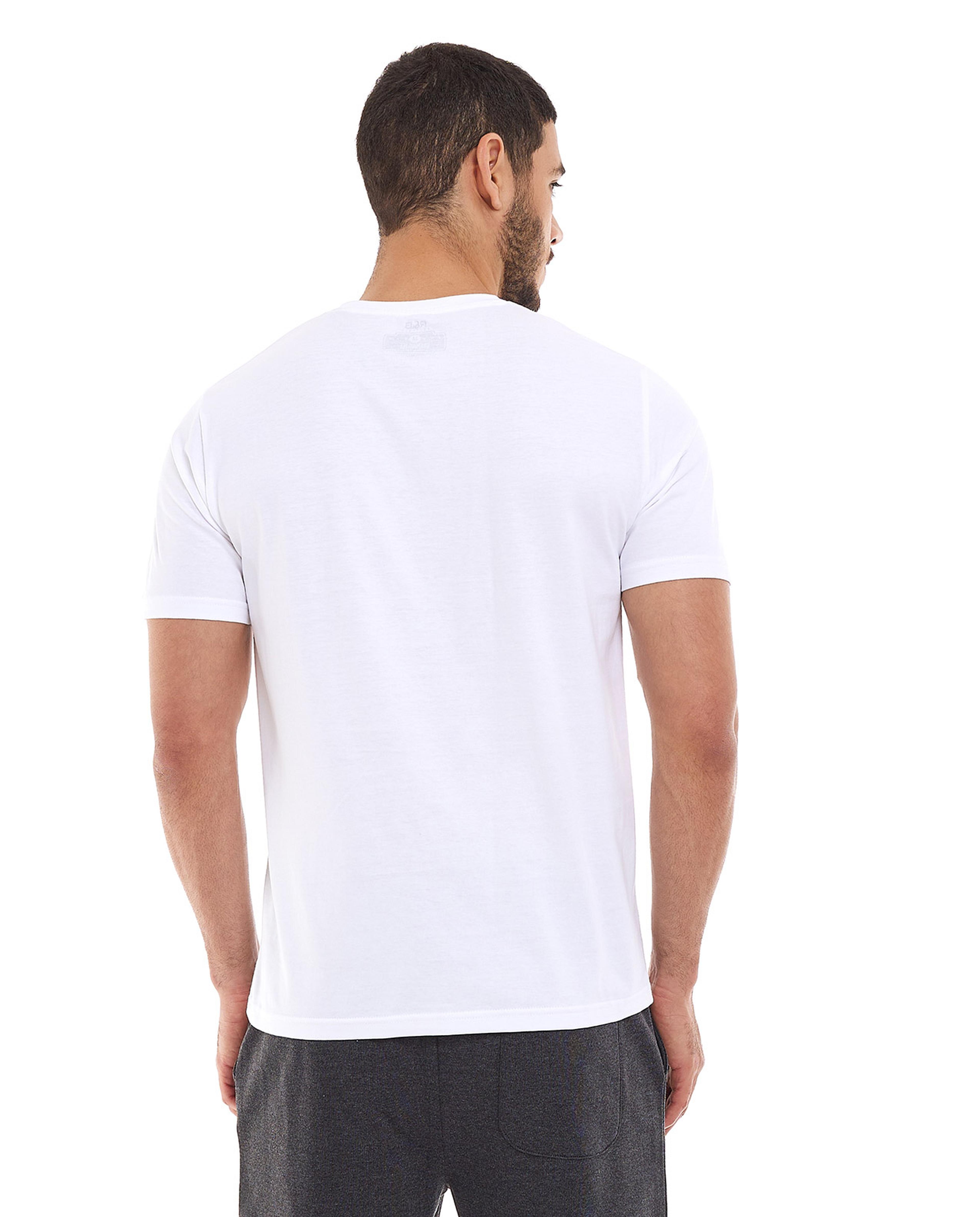 تيشيرت باكمام قصيرة ورقبة مستديرة بطبعة جرافيك