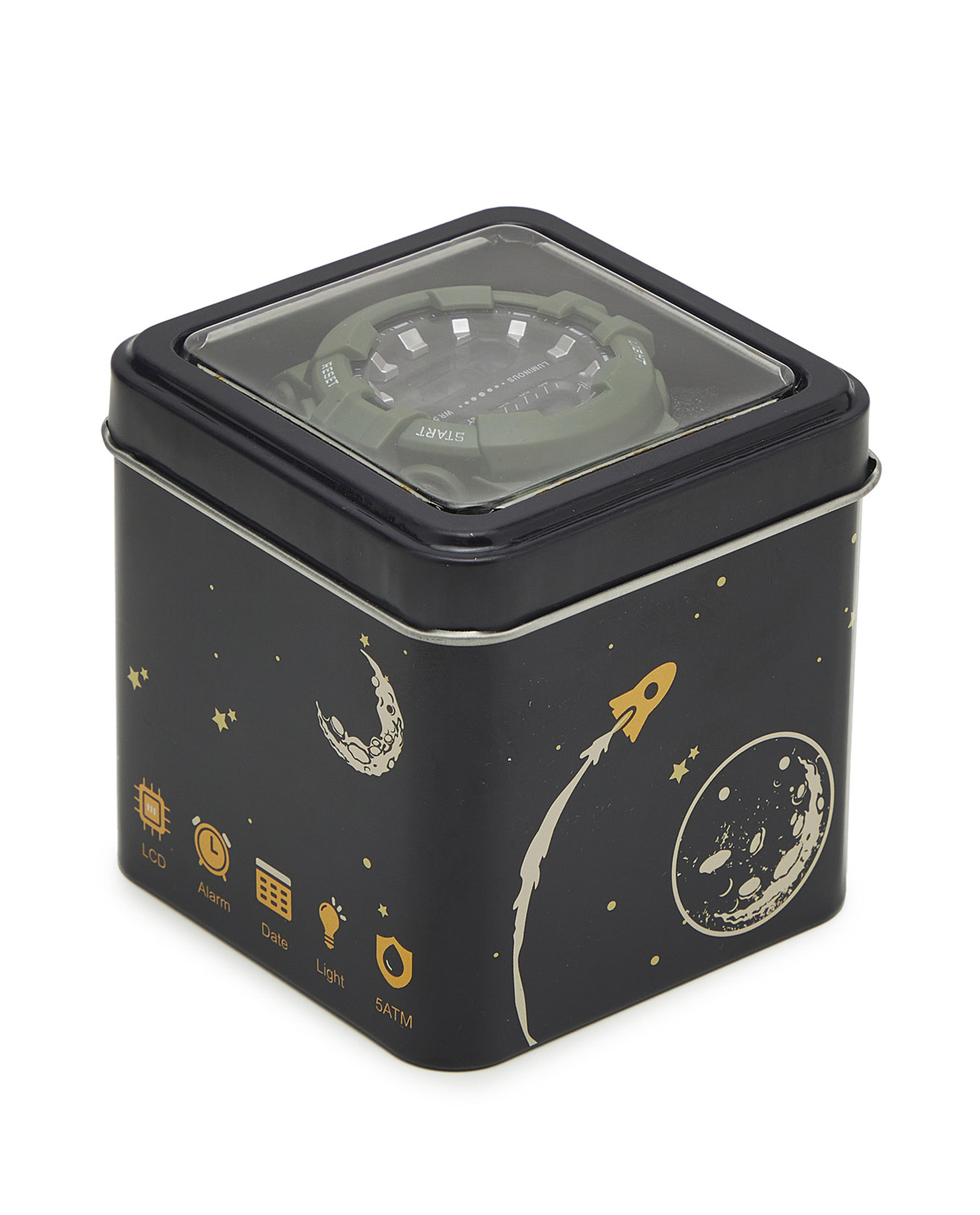 Digital Watch with Buckle Strap