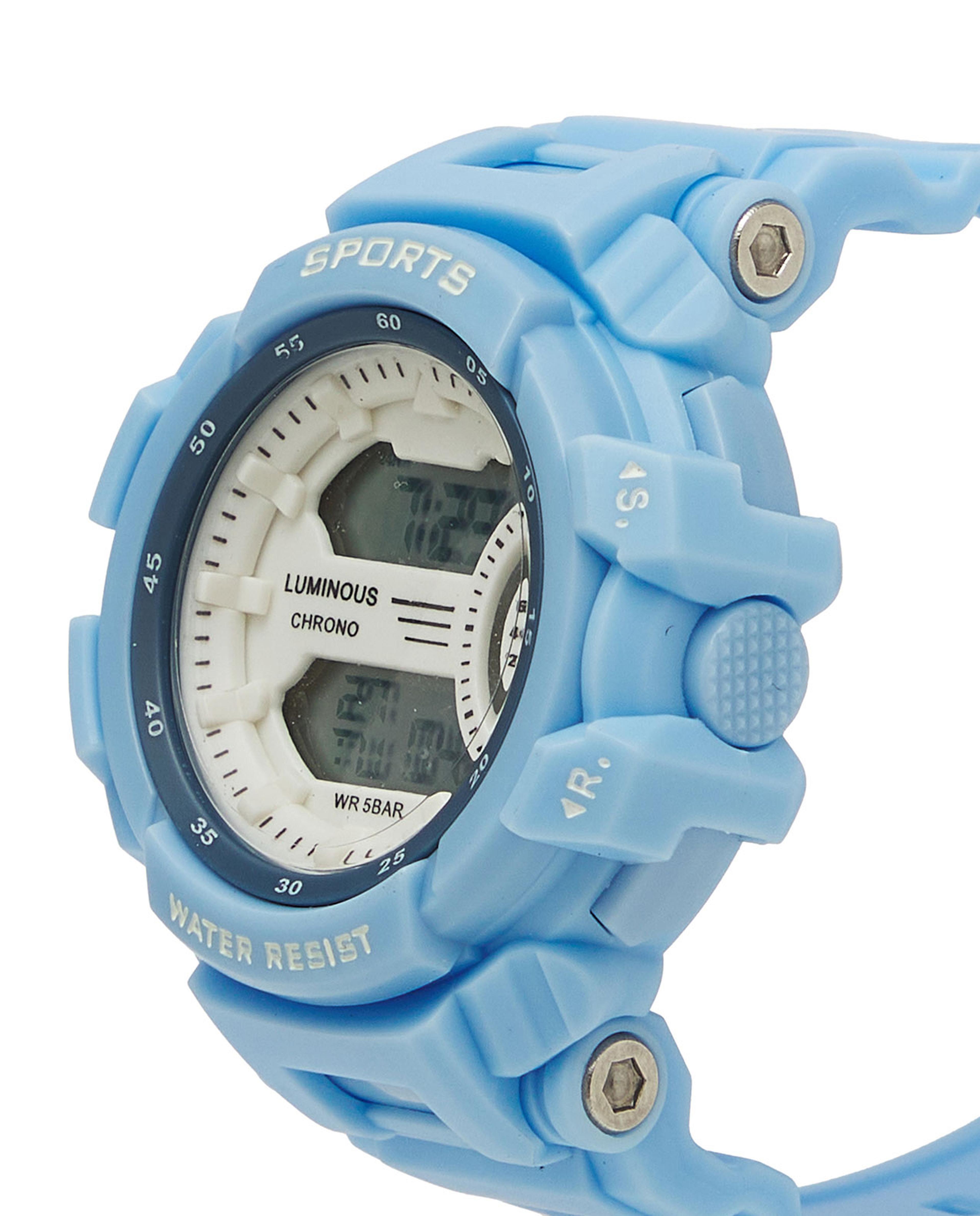 Digital Watch with Buckle Strap