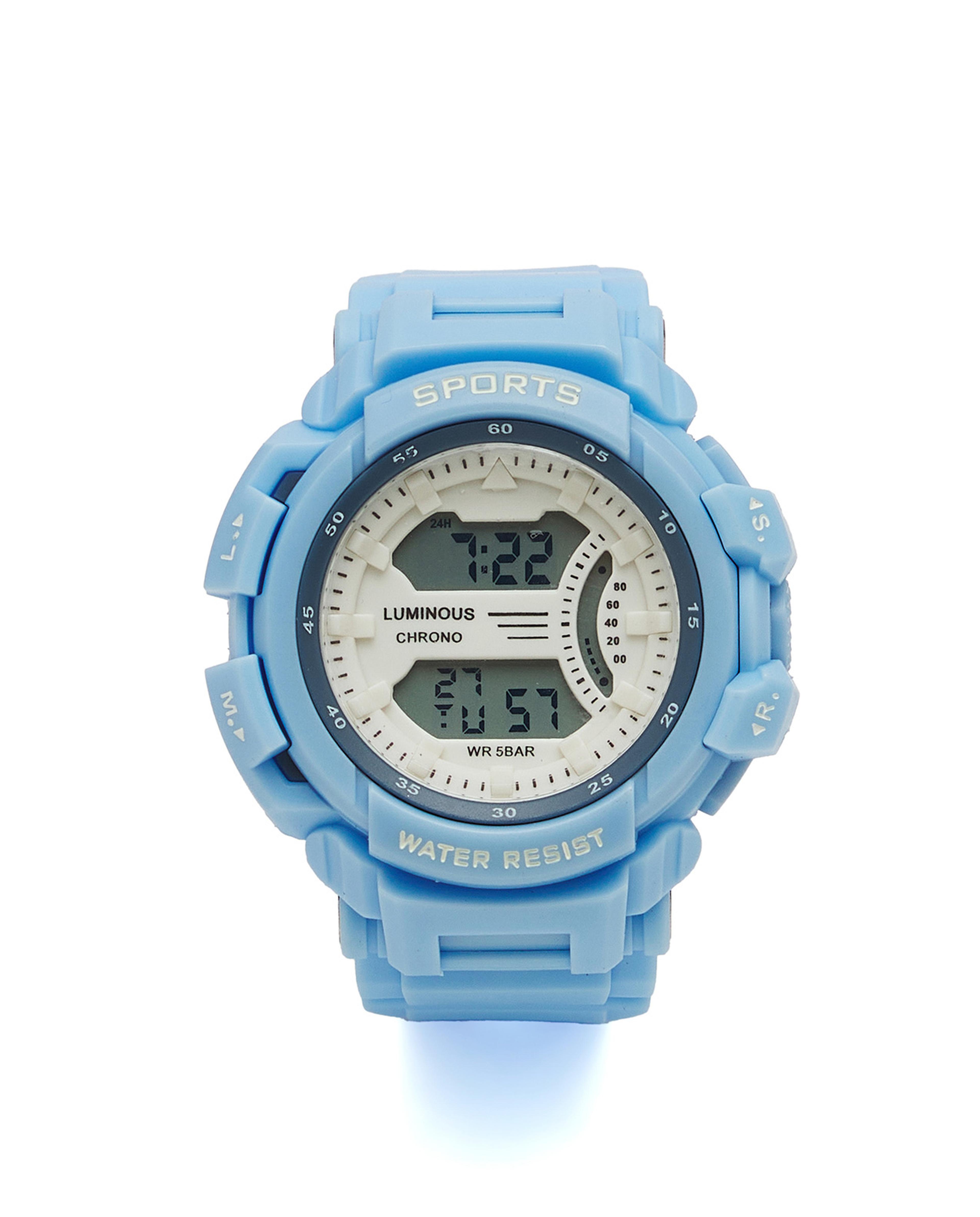 Digital Watch with Buckle Strap