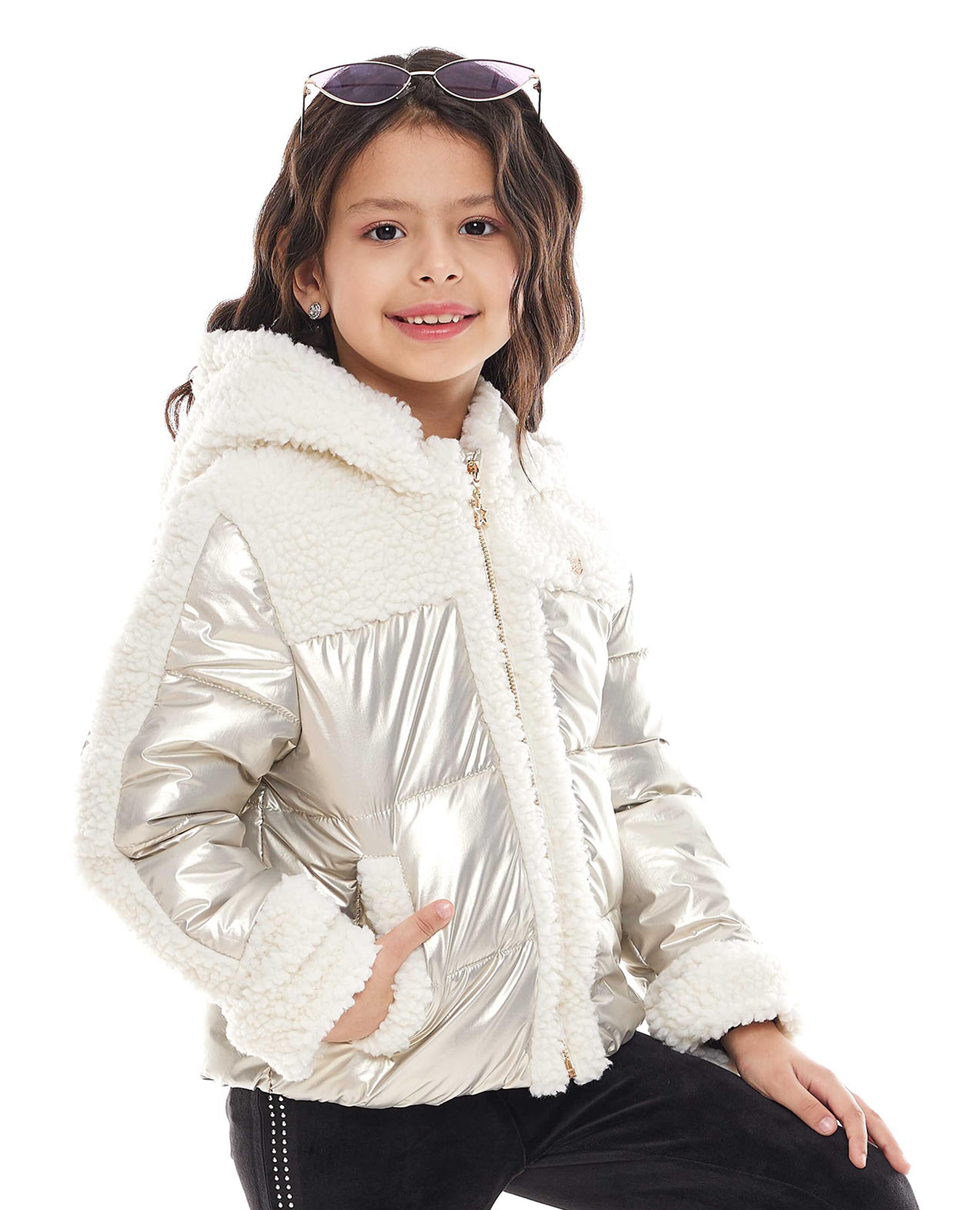 Puffer Hooded Jacket with Zipper Closure