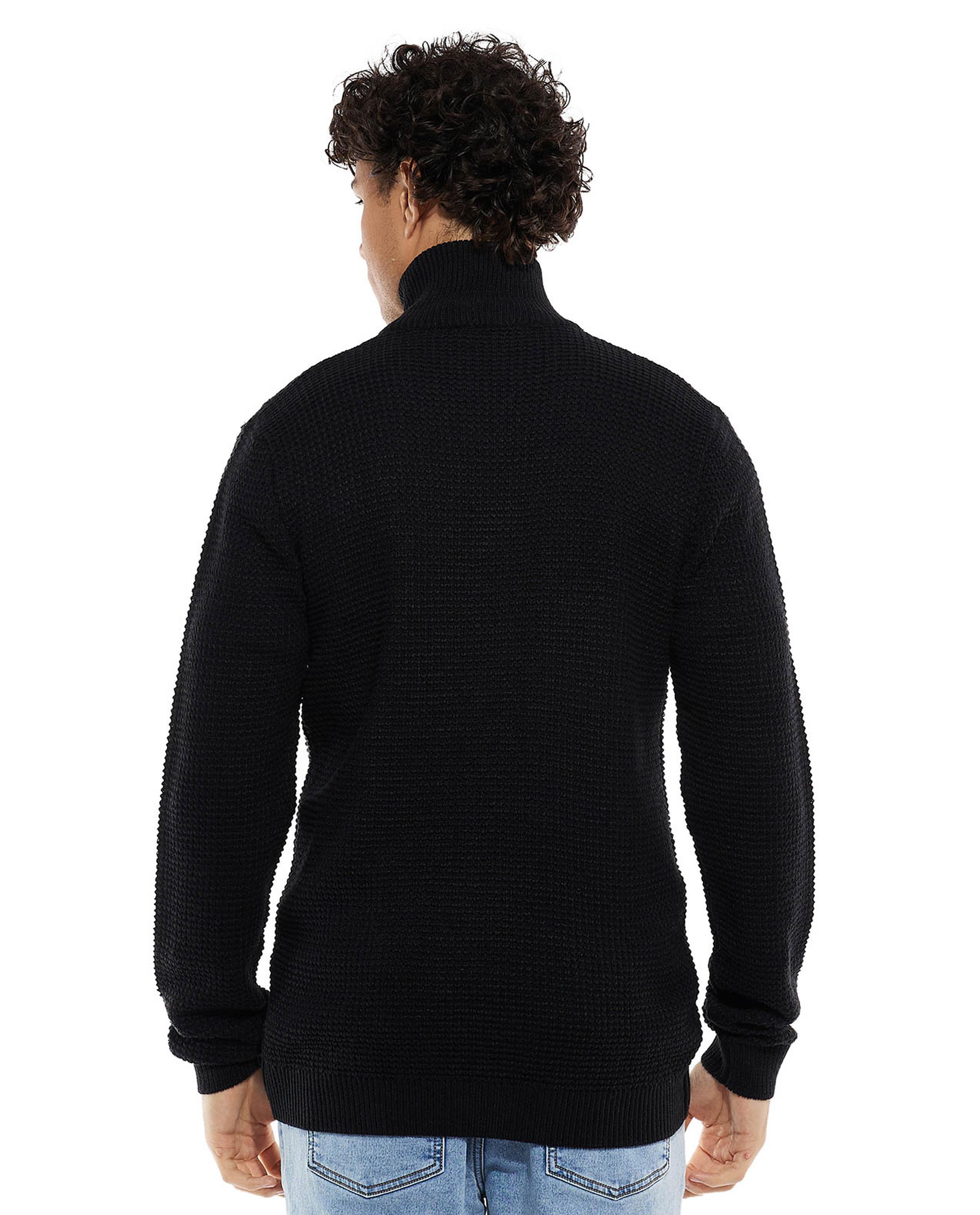 Knitted Sweater with Zipper Closure