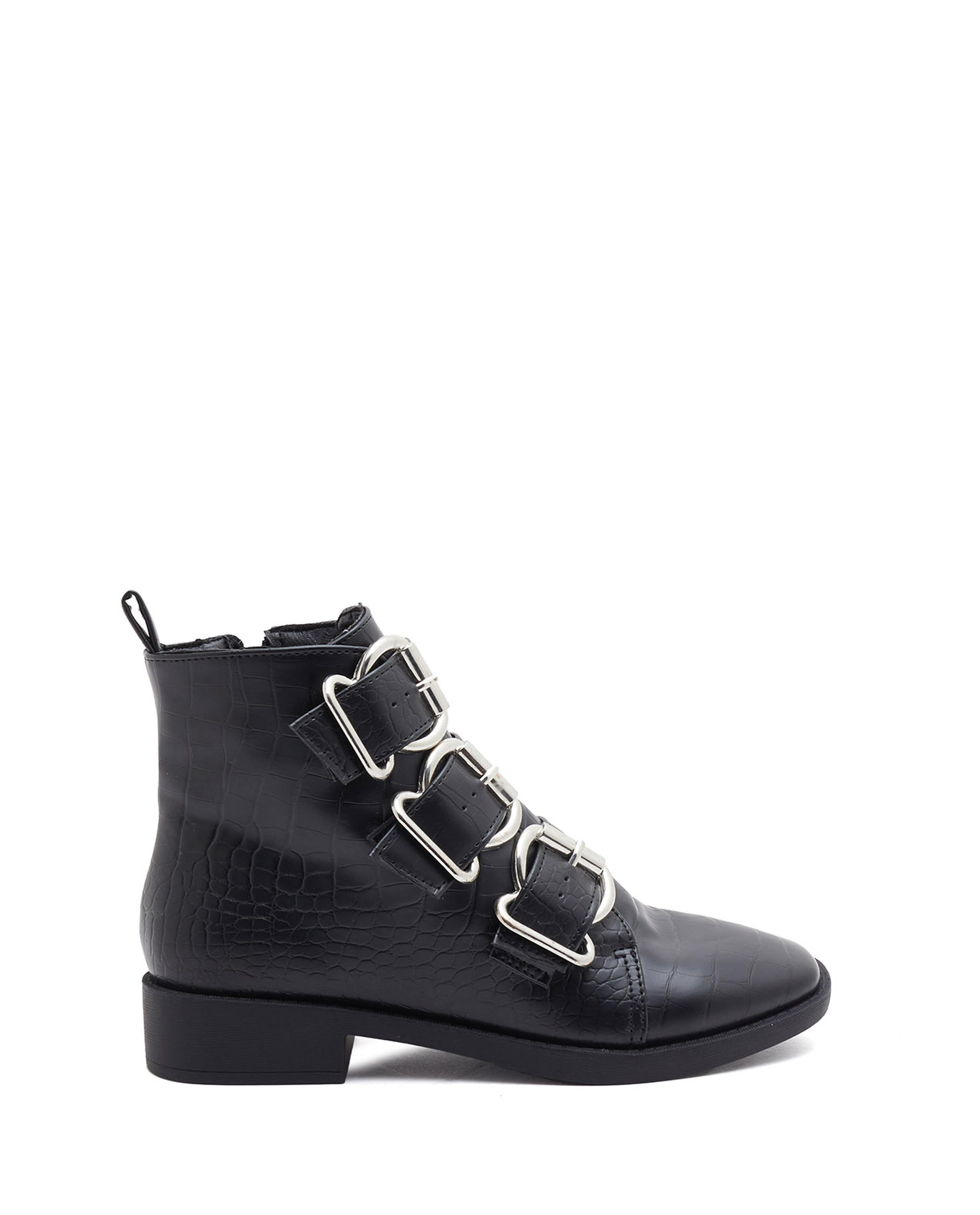 Croc Textured Ankle Boots