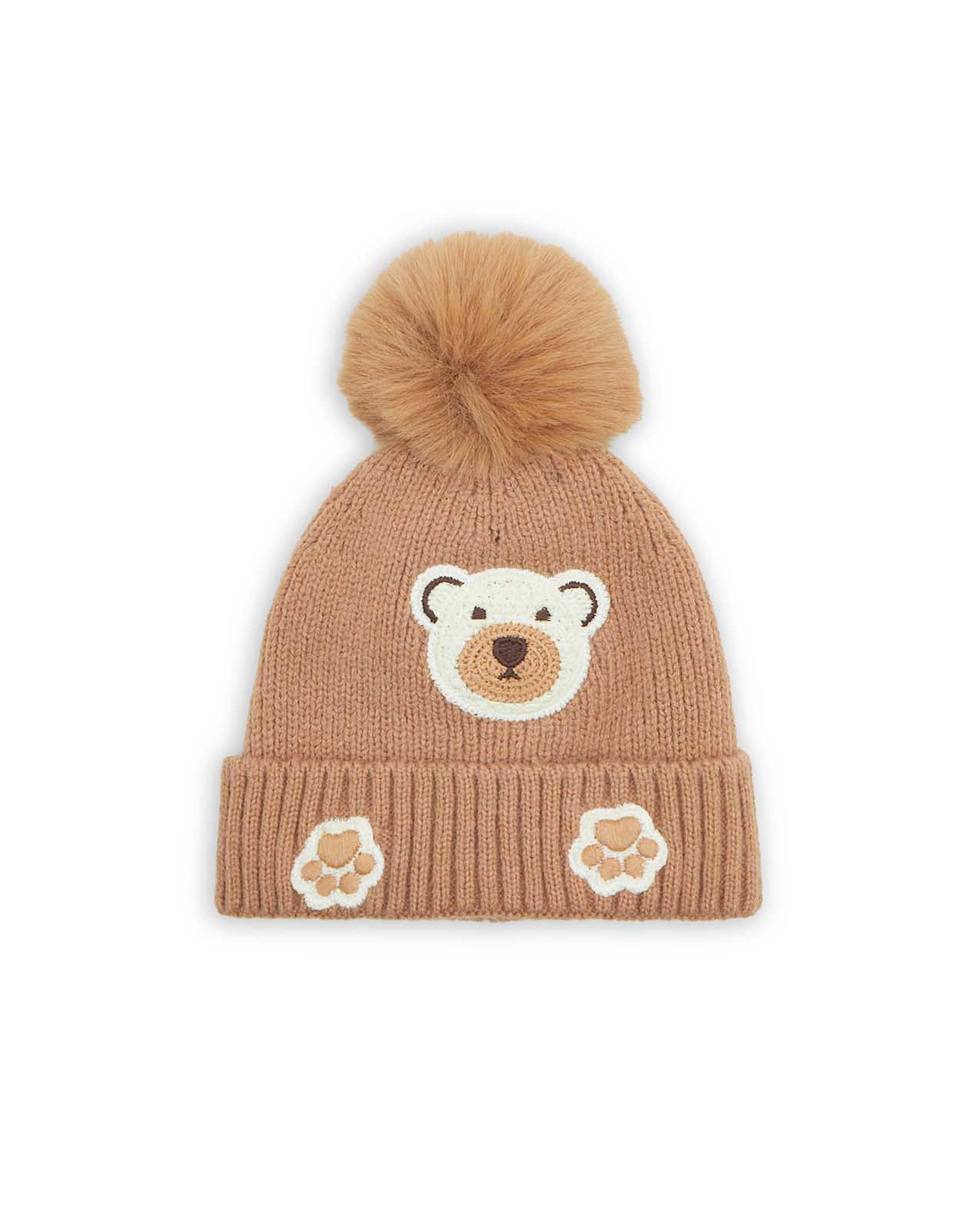 Knitted Beanie Cap with Pom-Pom