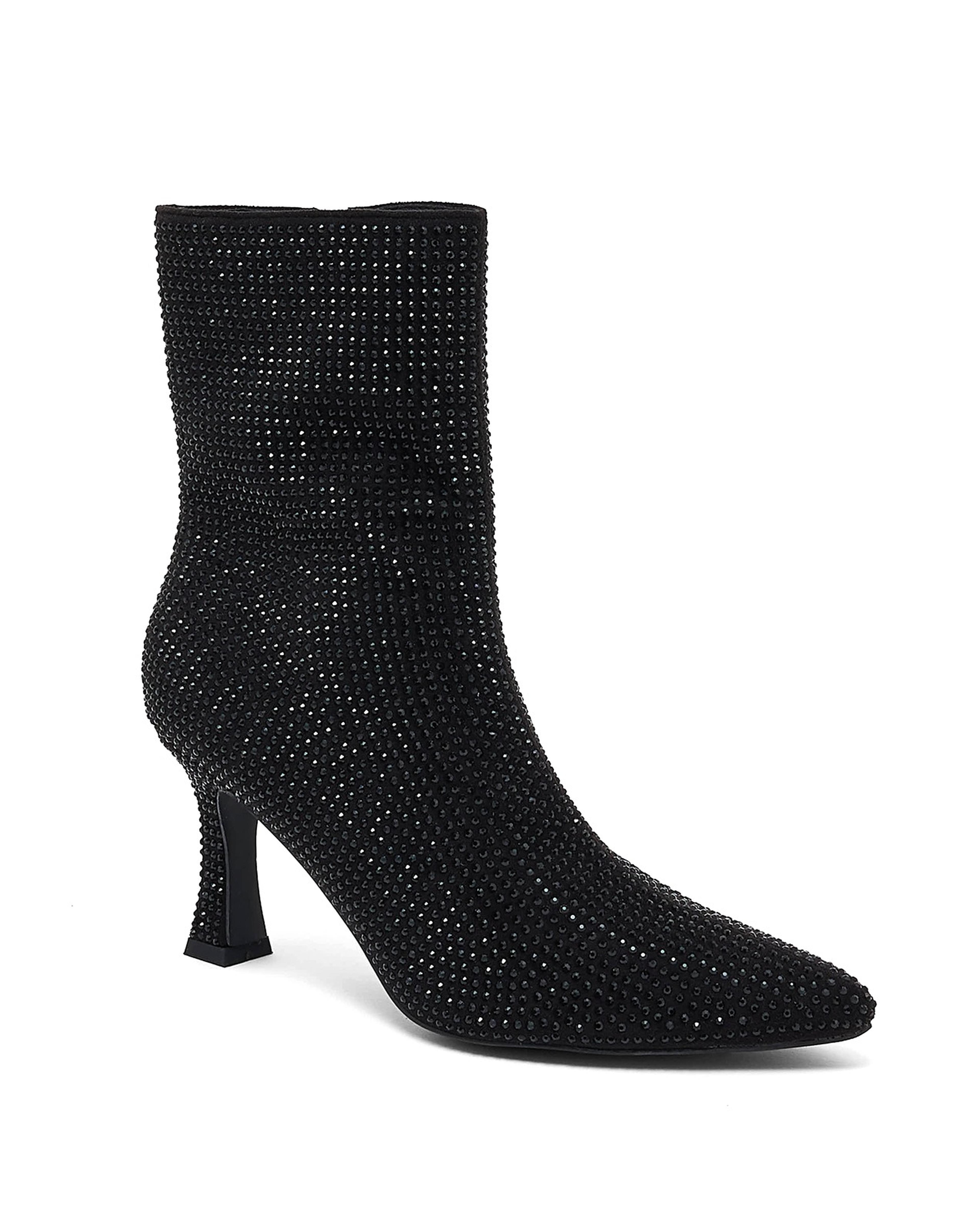 Stone Embellished Heel Ankle Boots