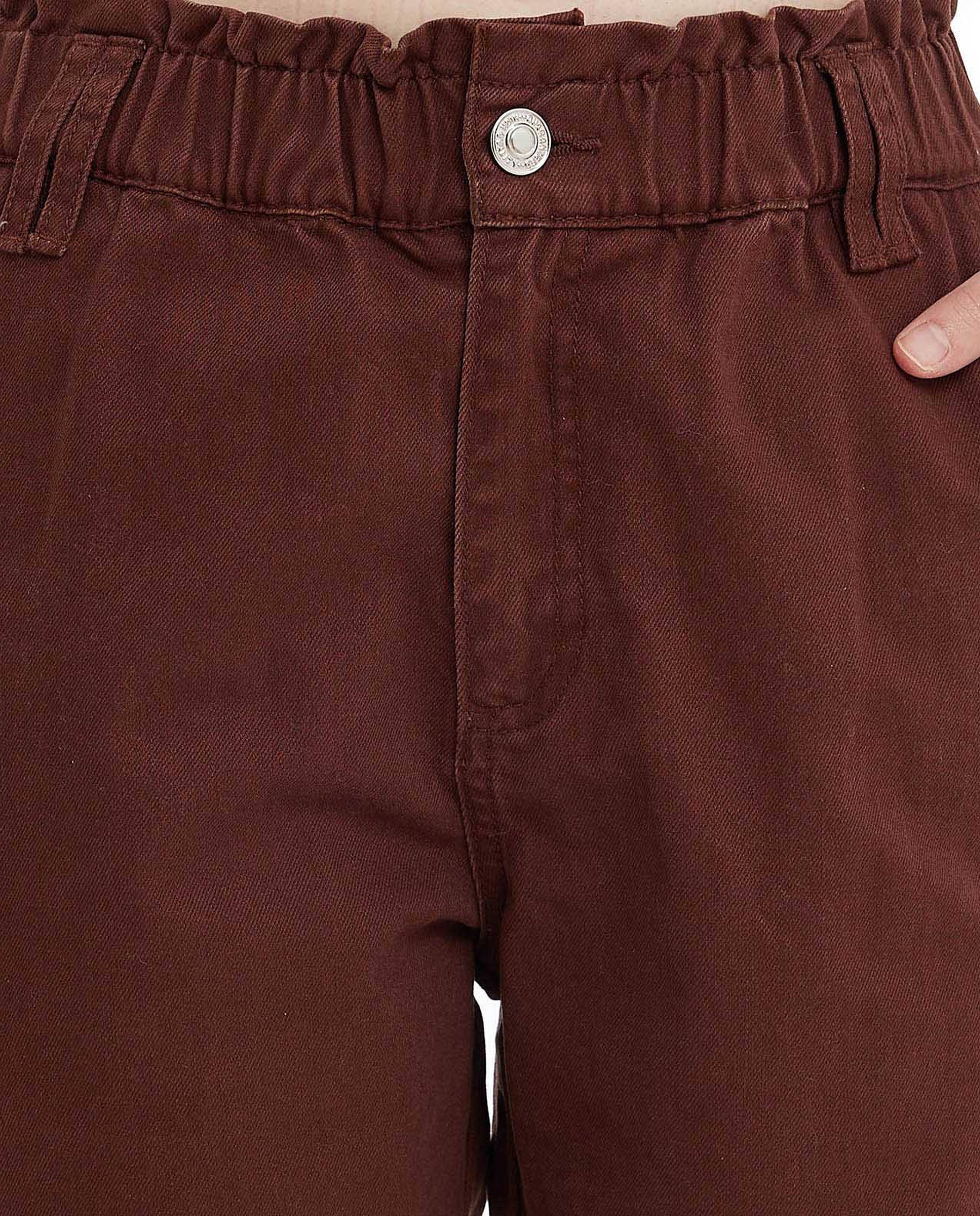 بنطال منسوج سادة