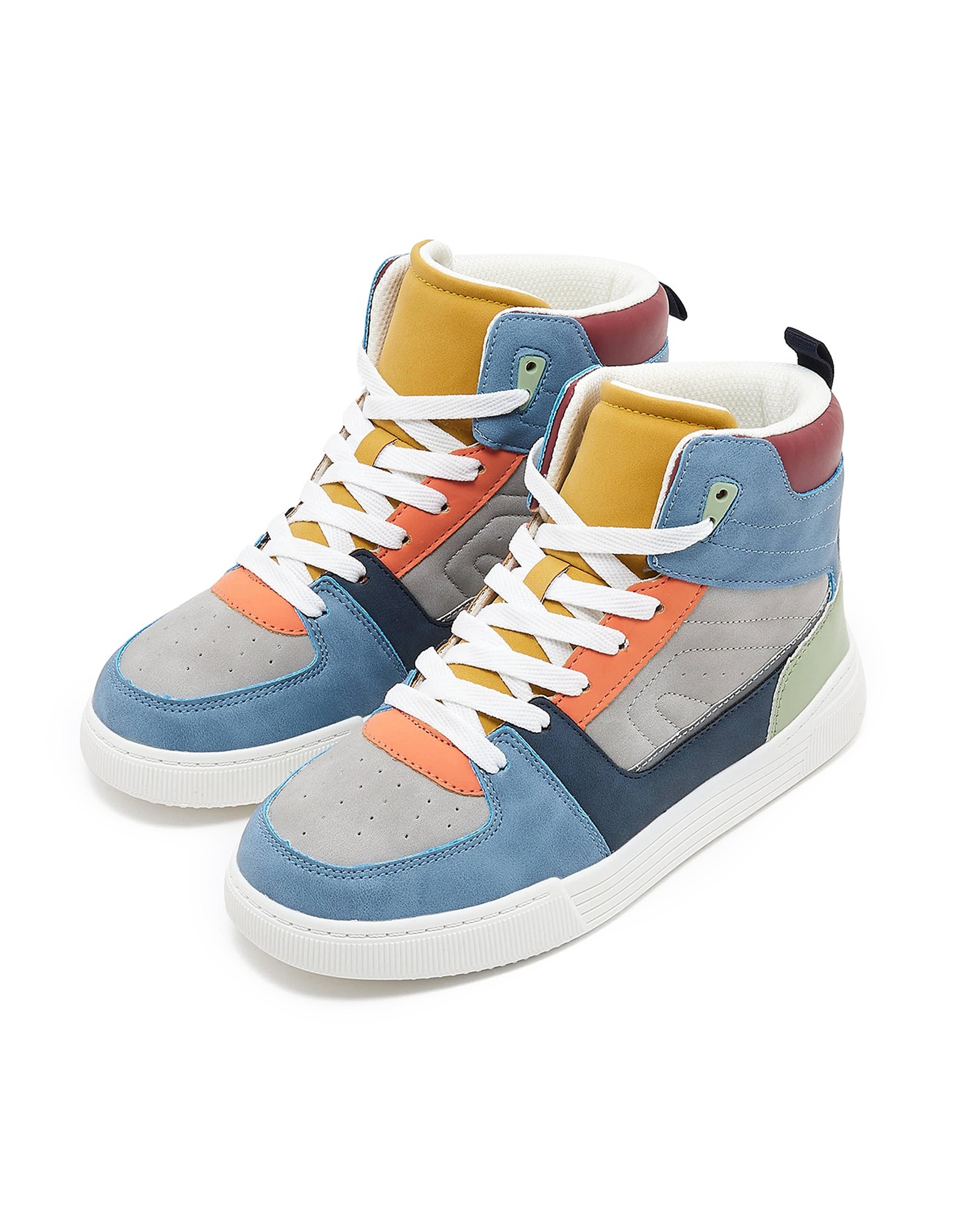 Color Block High-Top Sneakers