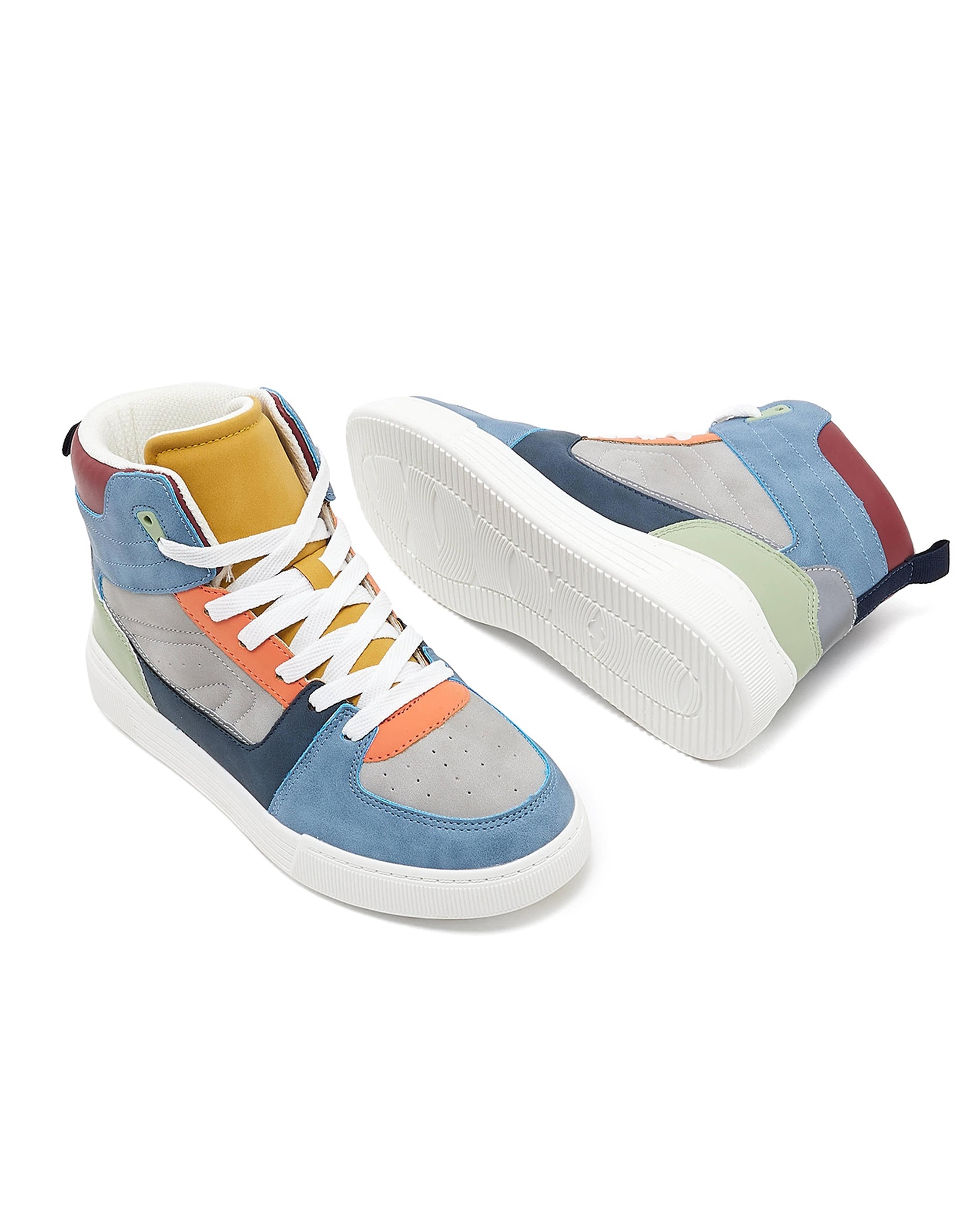 Color Block High-Top Sneakers