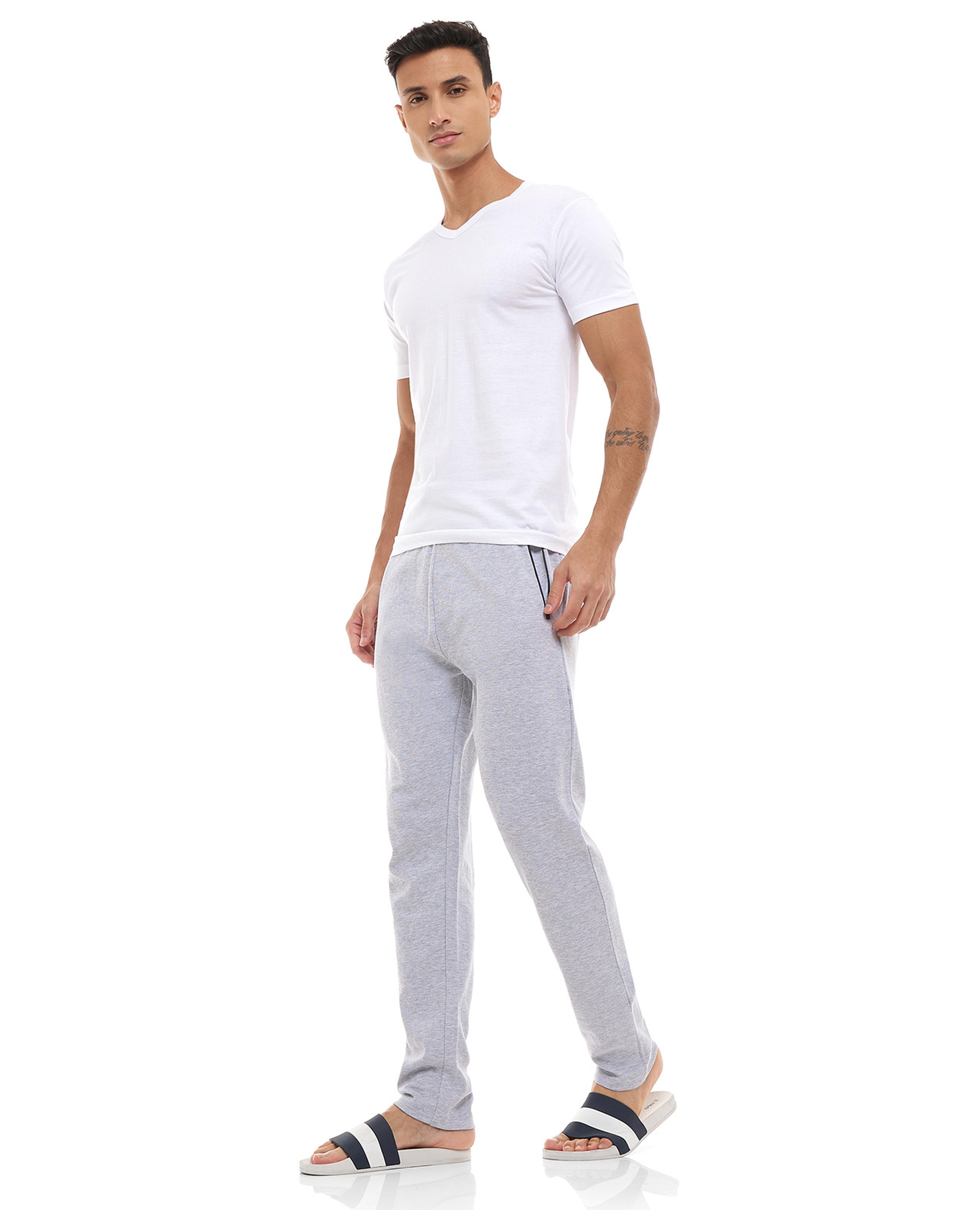 Solid Lounge Pants with Drawstring Waist