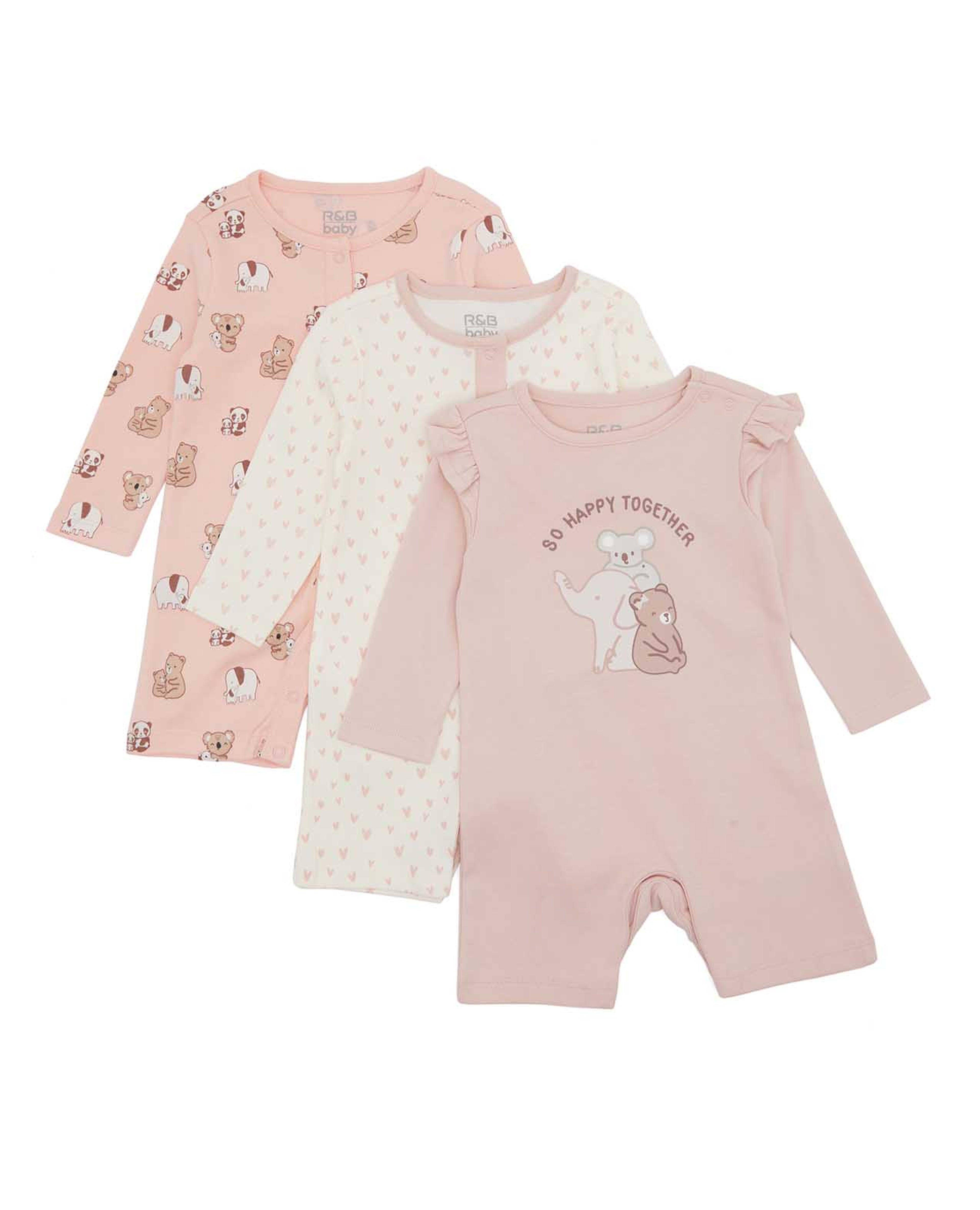 3 Piece Printed Rompers