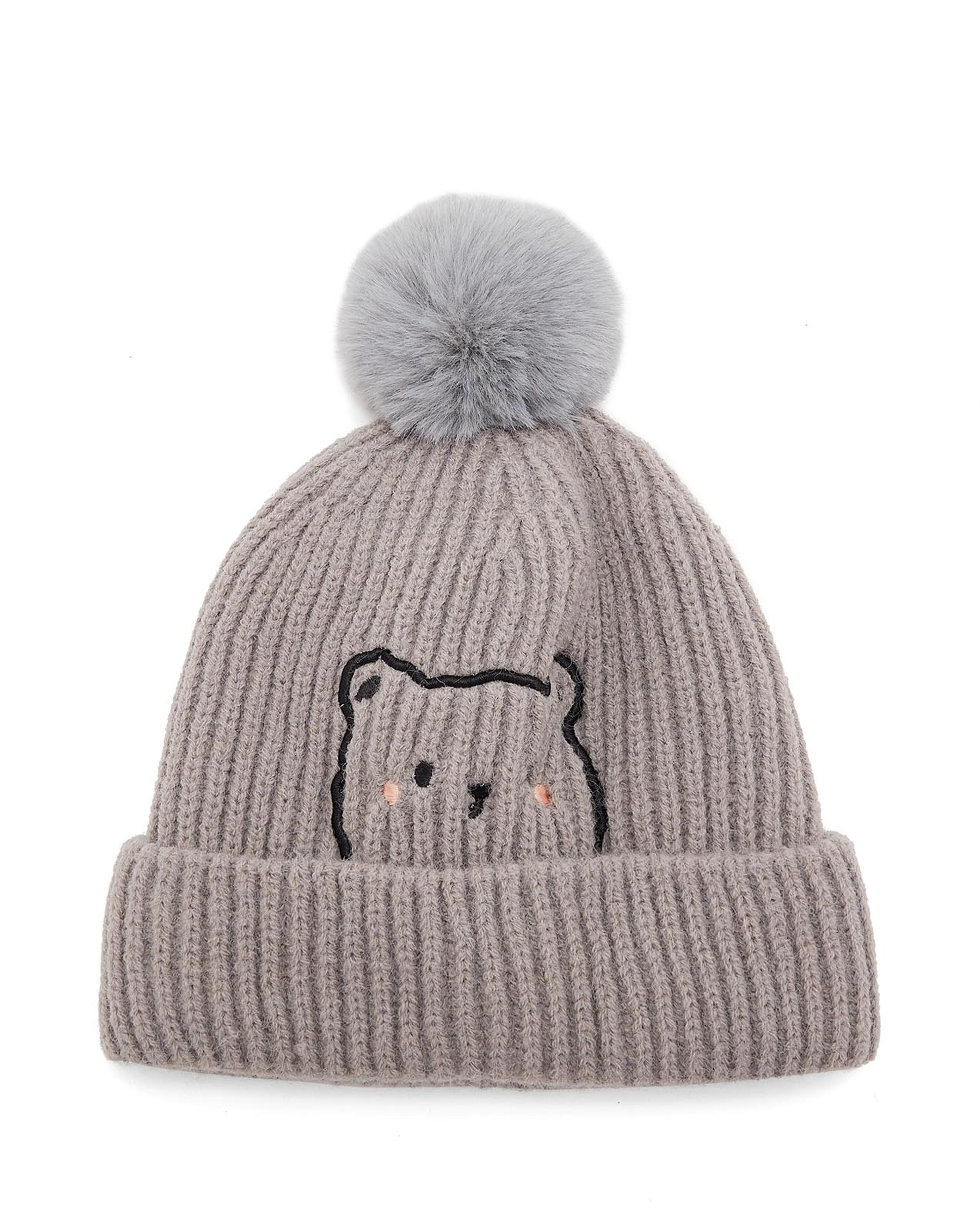 Knitted Beanie with Pom-Pom