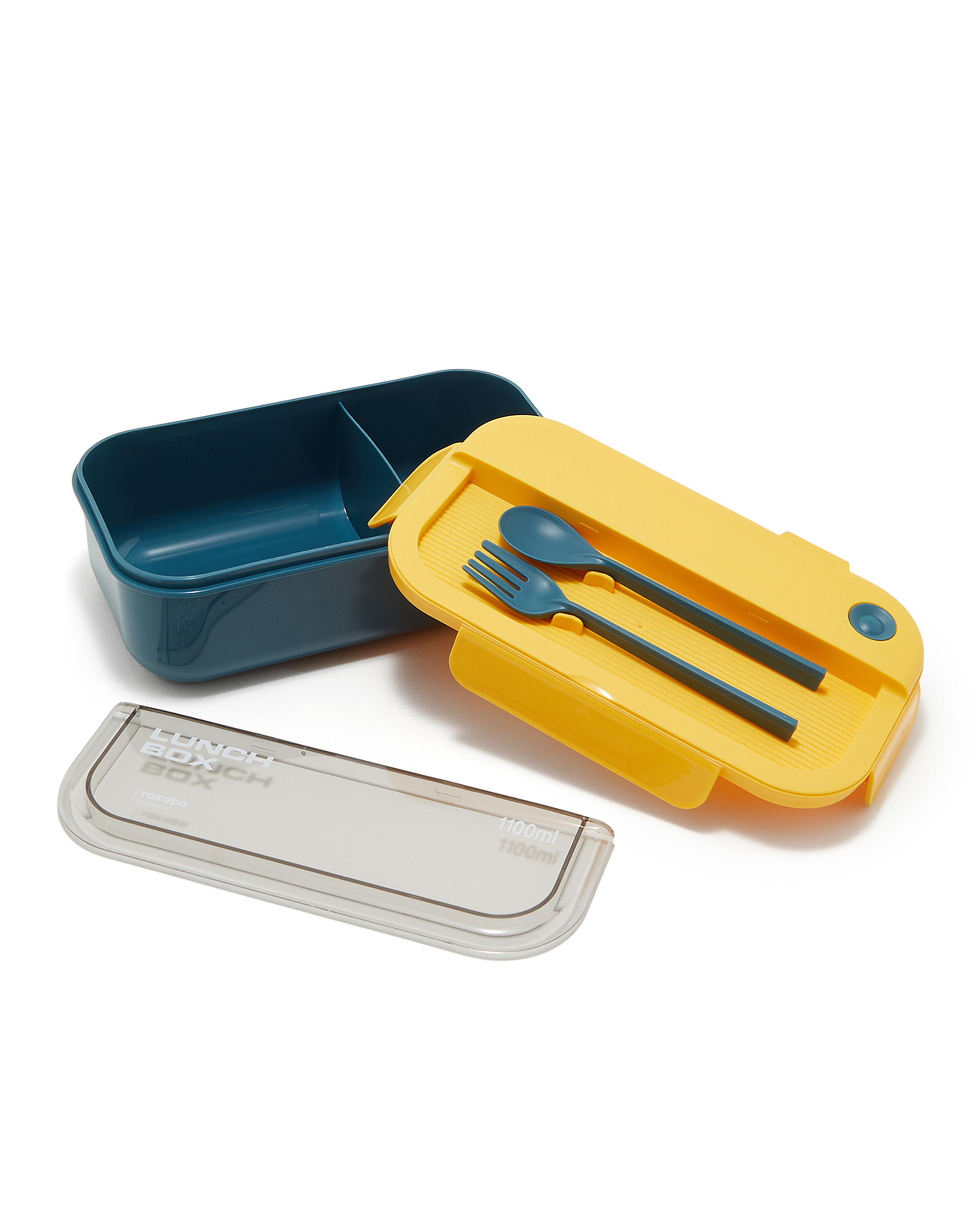 صندوق غداء مع أدوات طعام, 1100 مل