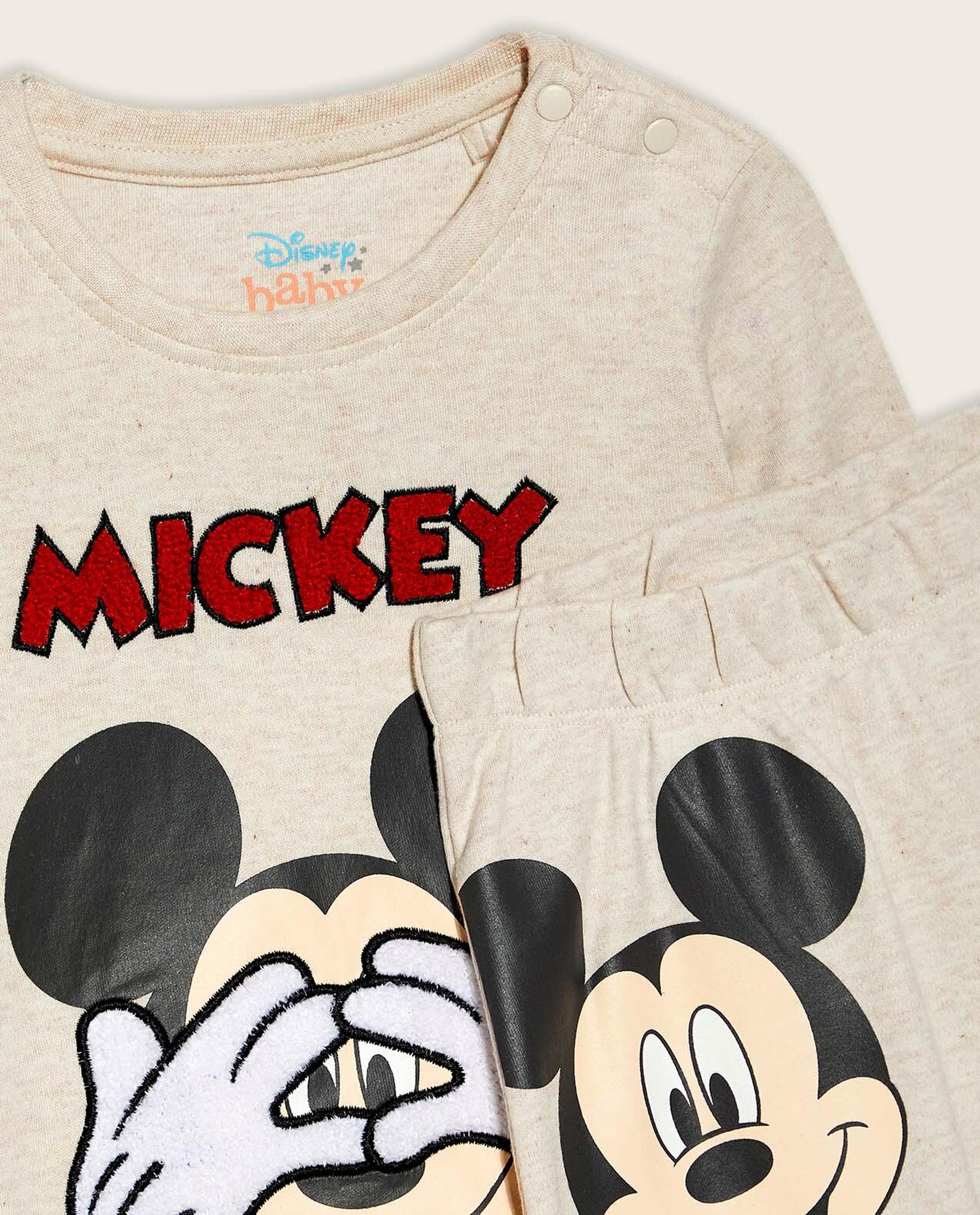 Mickey Mouse Print T-Shirt Clothing Set