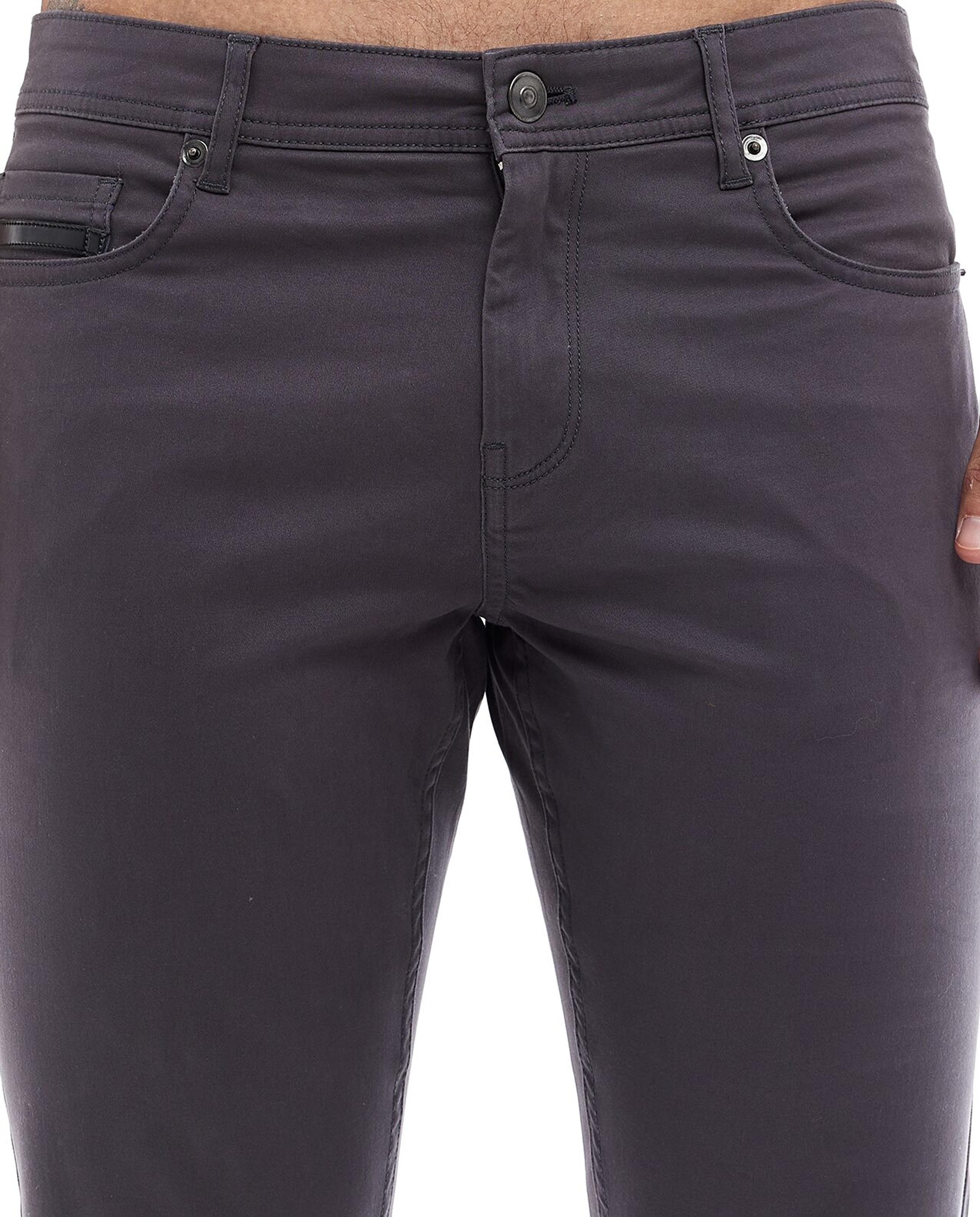 بنطال ضيق سادة بزر