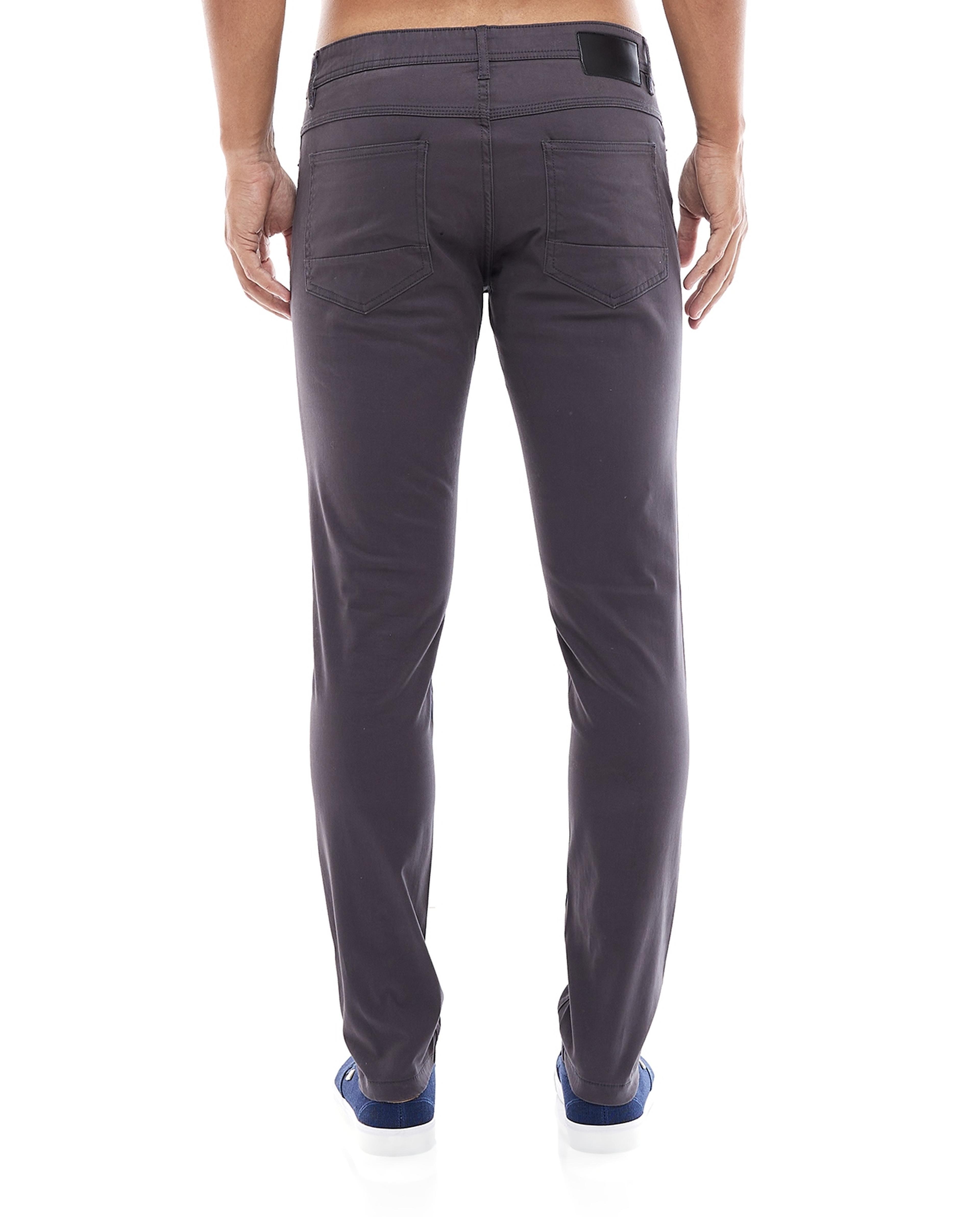 بنطال ضيق سادة بزر