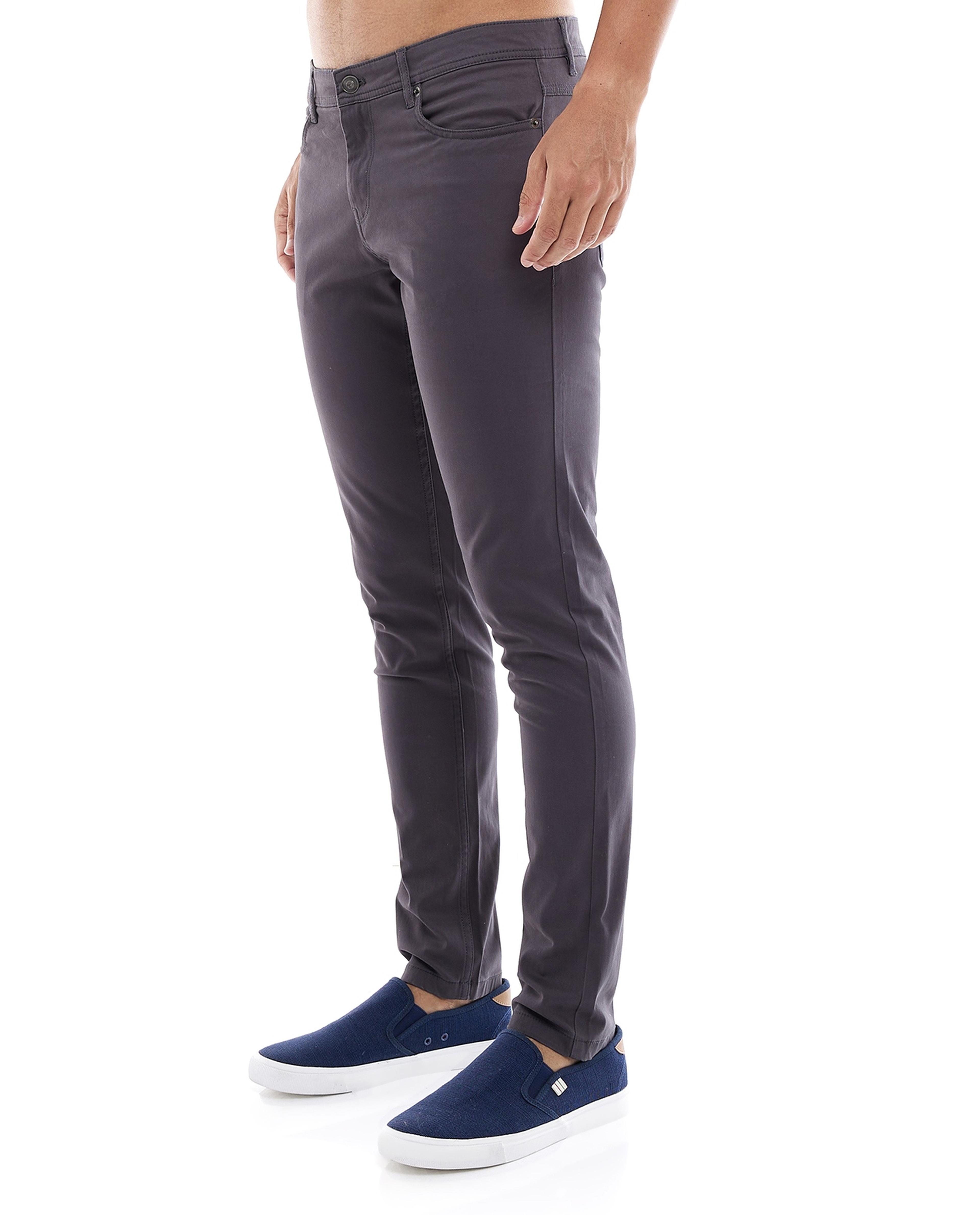 بنطال ضيق سادة بزر