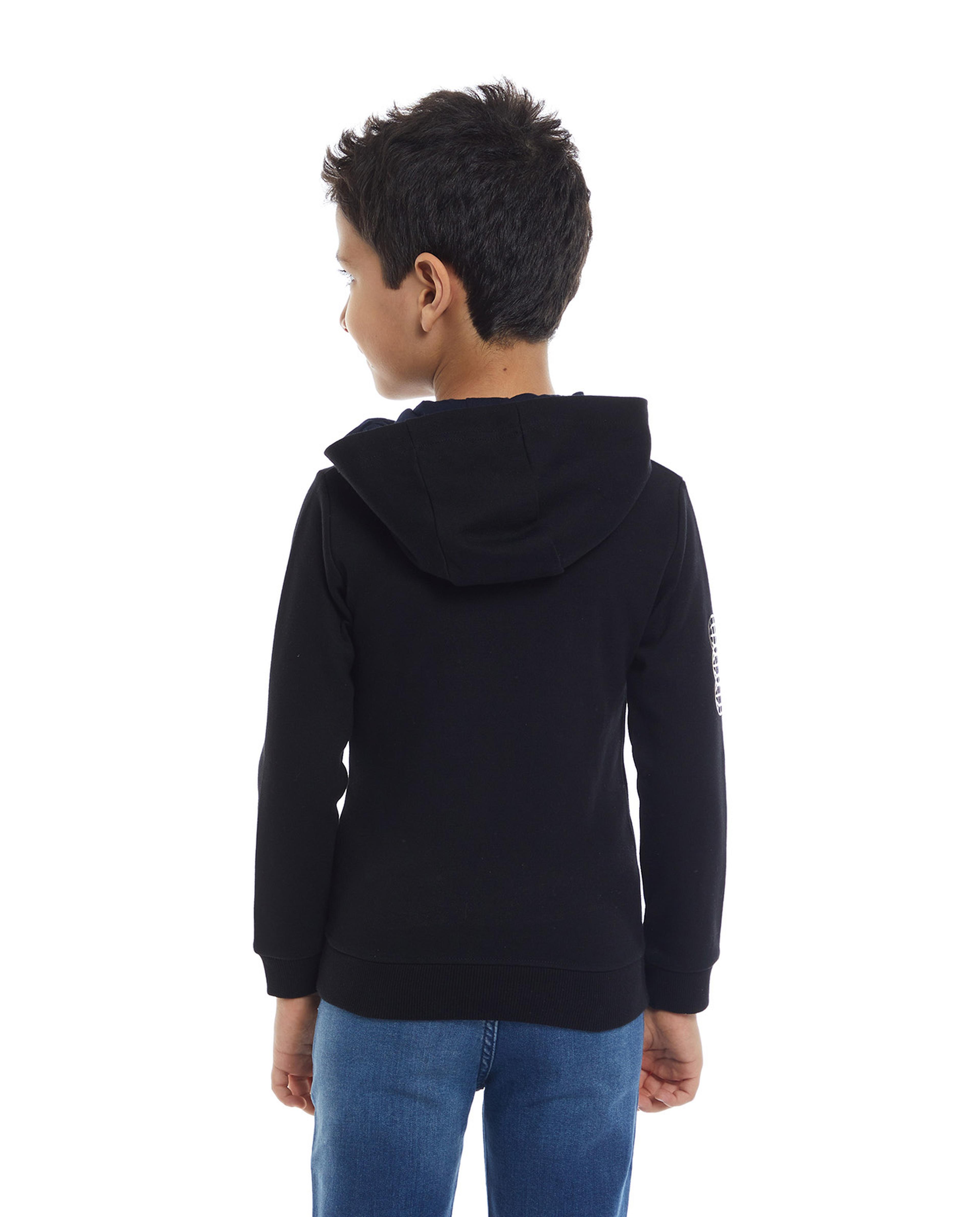 Printed Hoodie with Long Sleeves