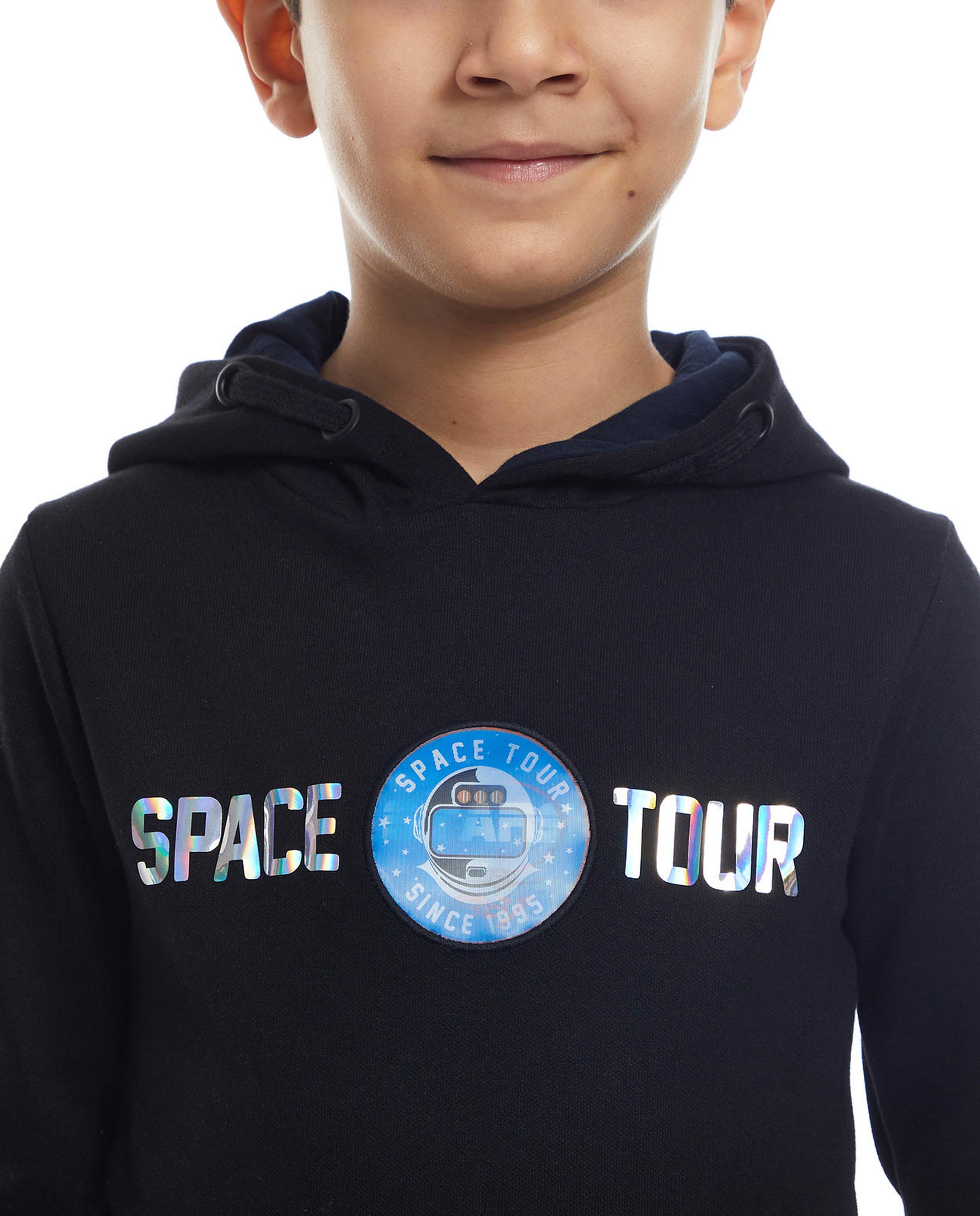 Printed Hoodie with Long Sleeves