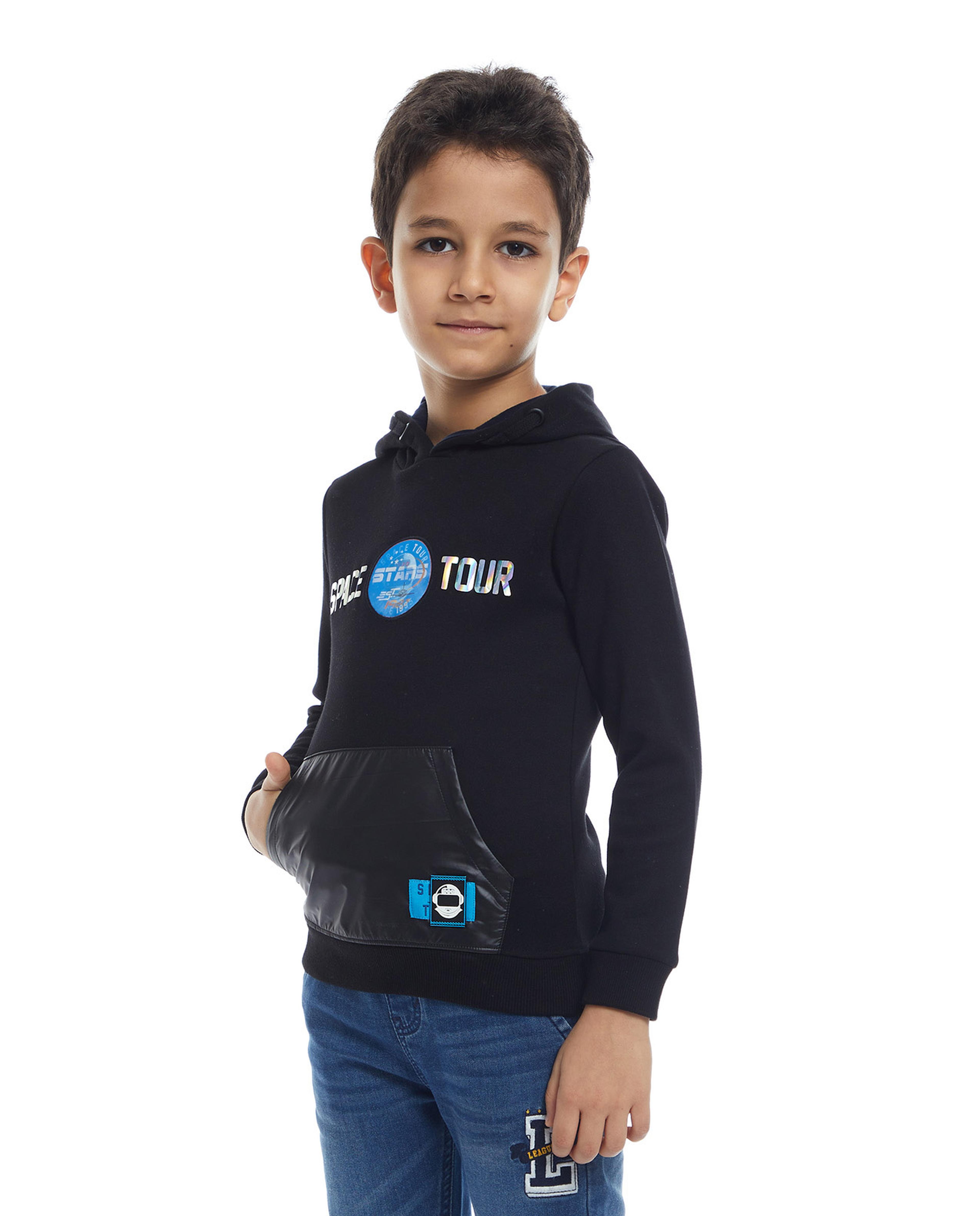 Printed Hoodie with Long Sleeves