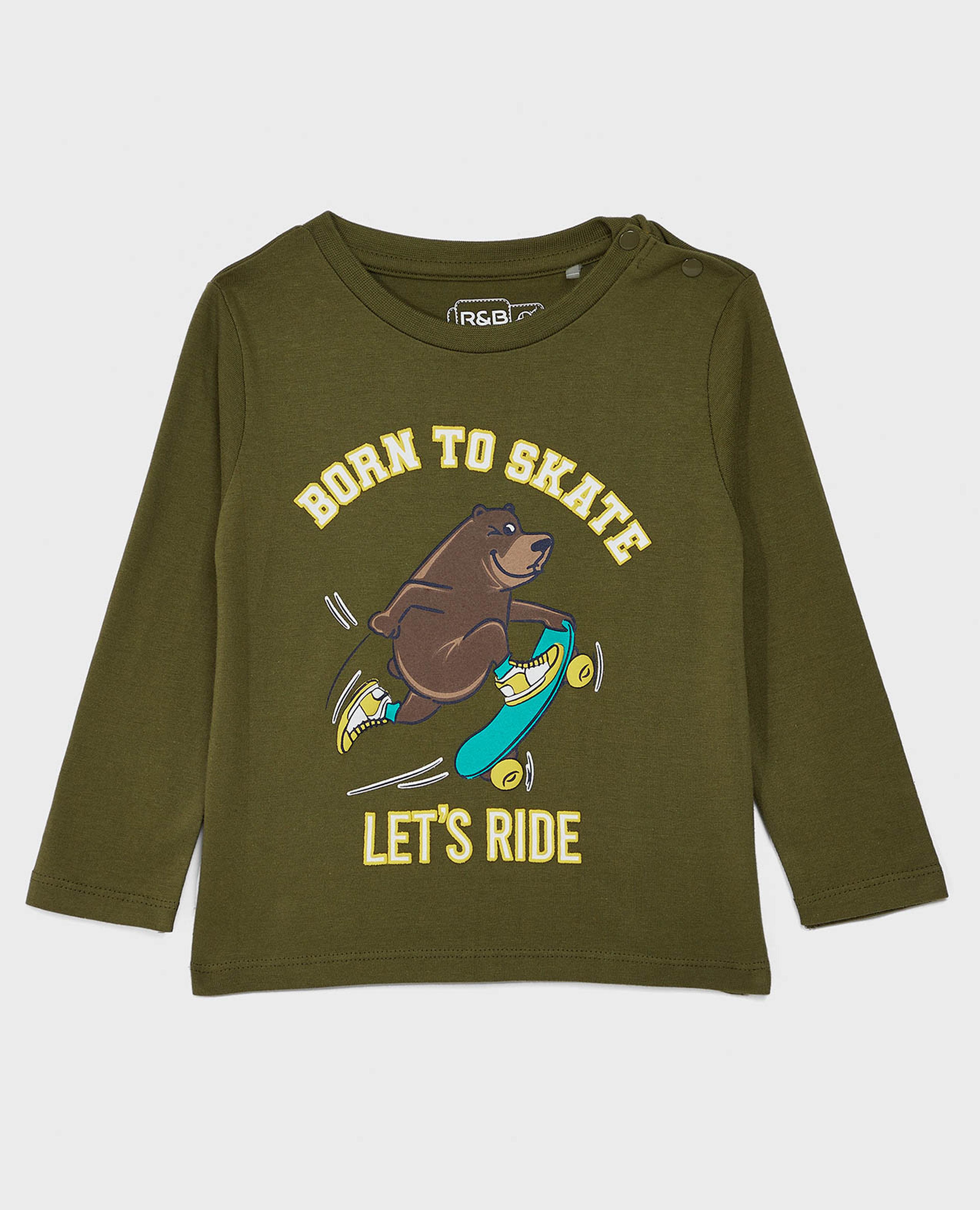 Printed T-Shirt with Crew Neck and Long Sleeves