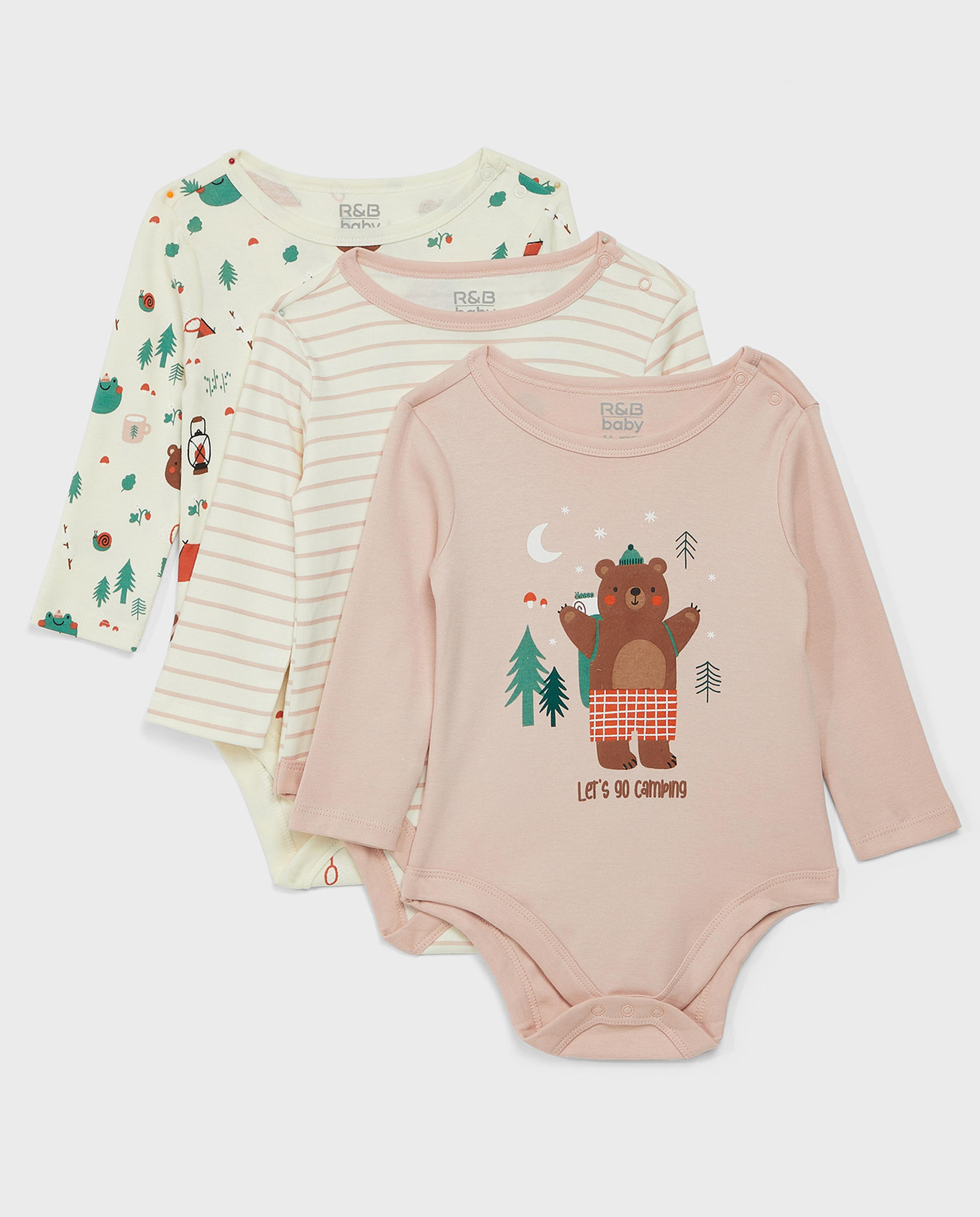 3 Pack Printed Bodysuits