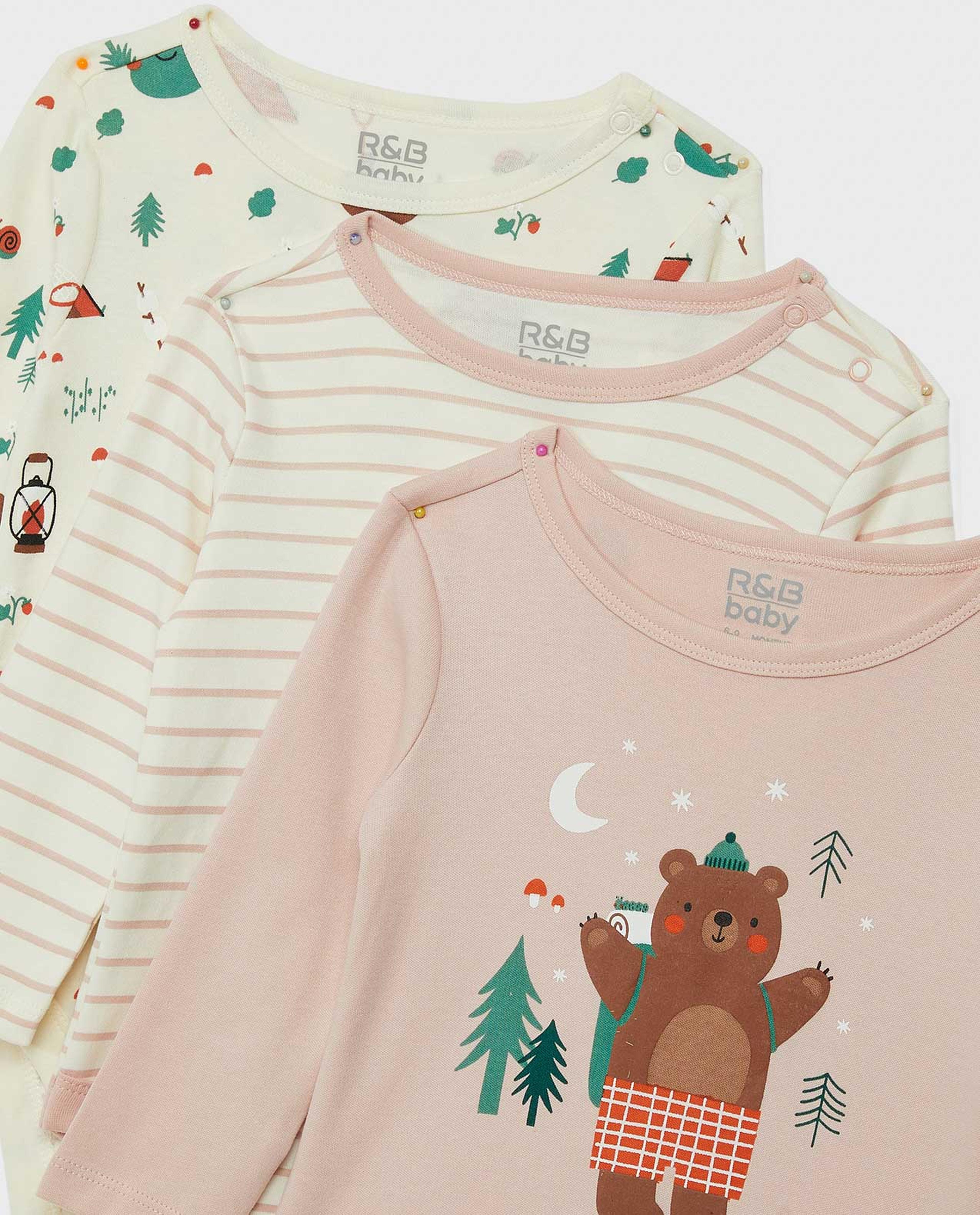 3 Pack Printed Bodysuits