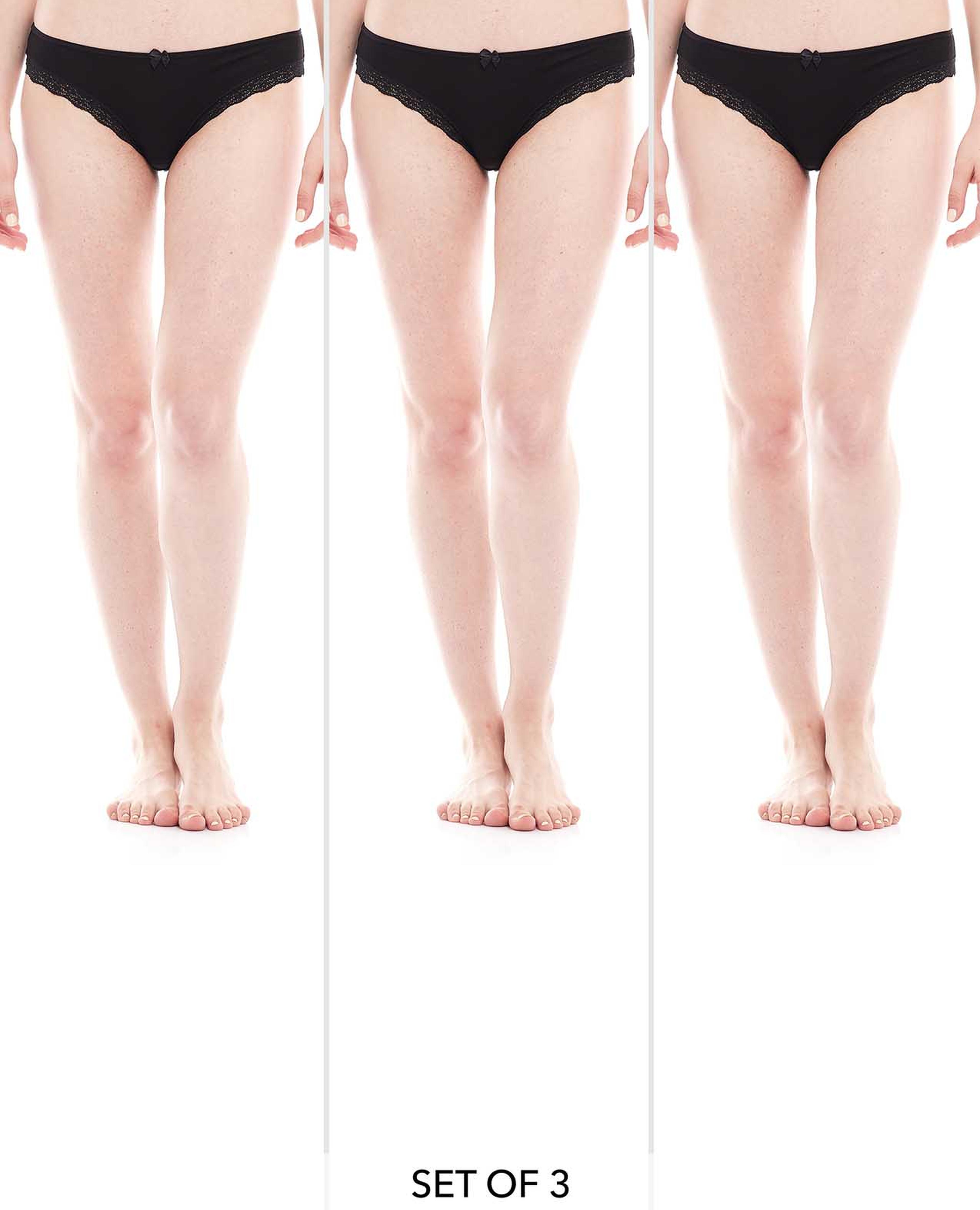 3 Pack Lace Trim Briefs