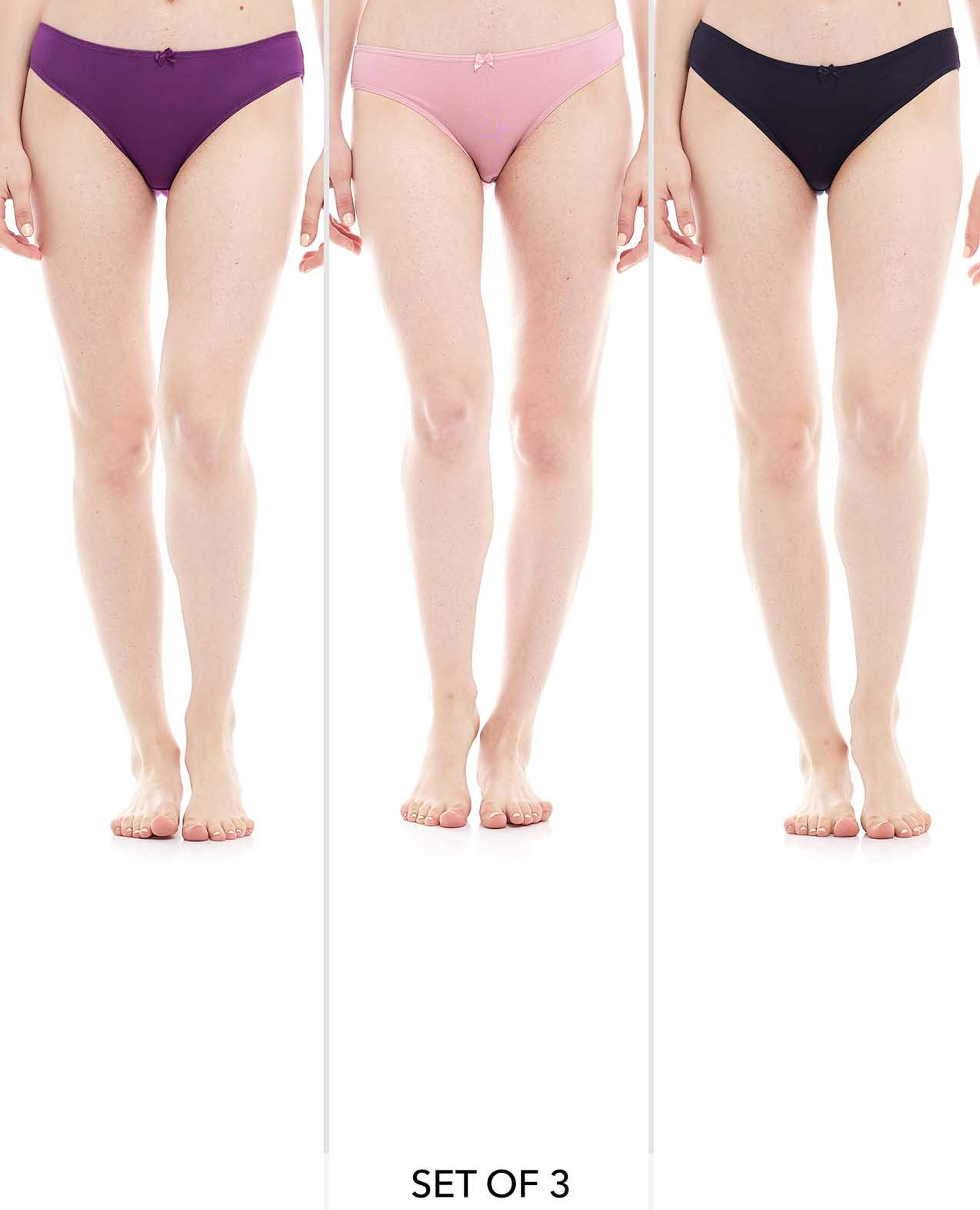 3 Pack Solid Bikini Briefs