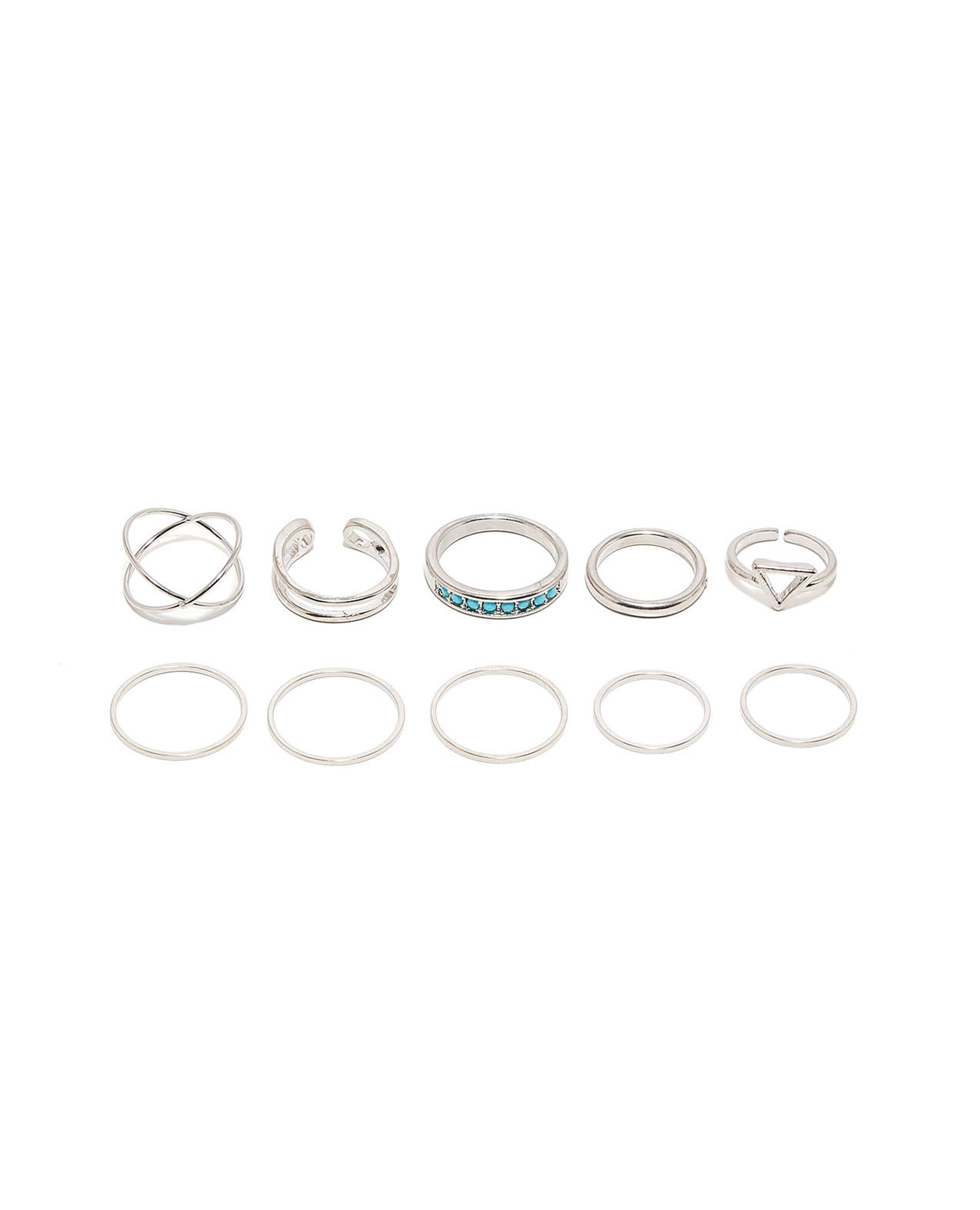 Multipack Silver-Tone Rings