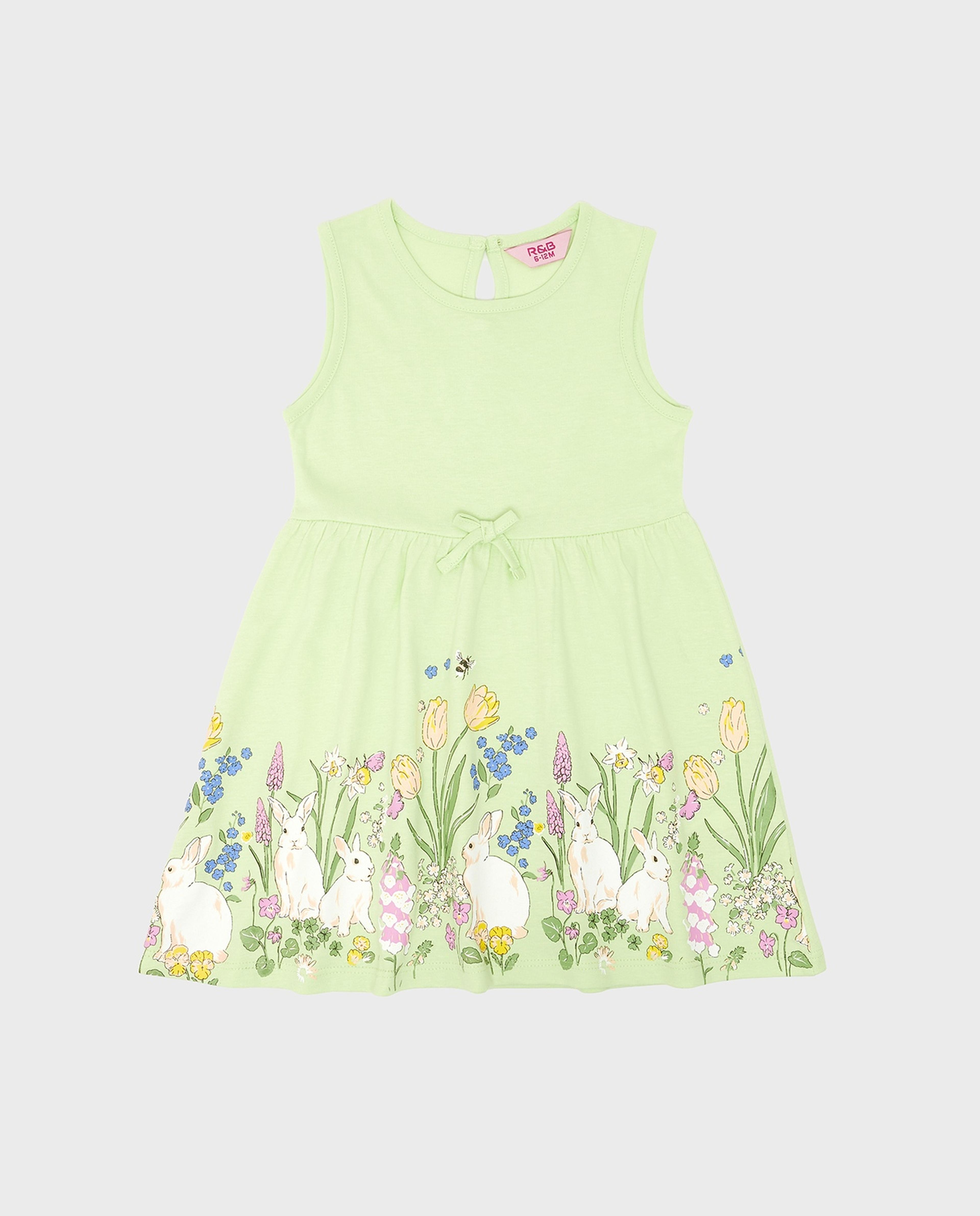 فستان فيت اند فلير بطبعة بدون أكمام 