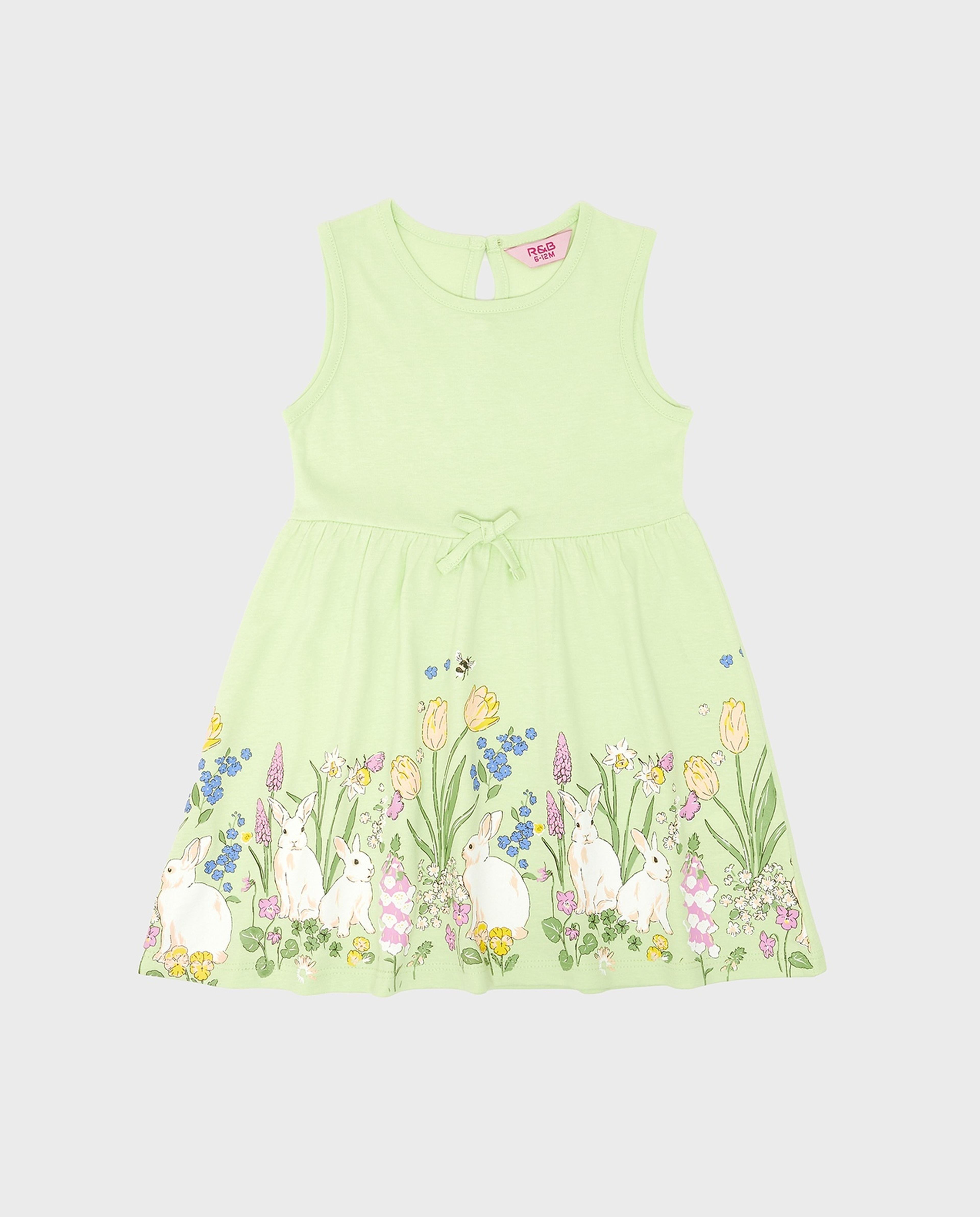 فستان فيت اند فلير بطبعة بدون أكمام 