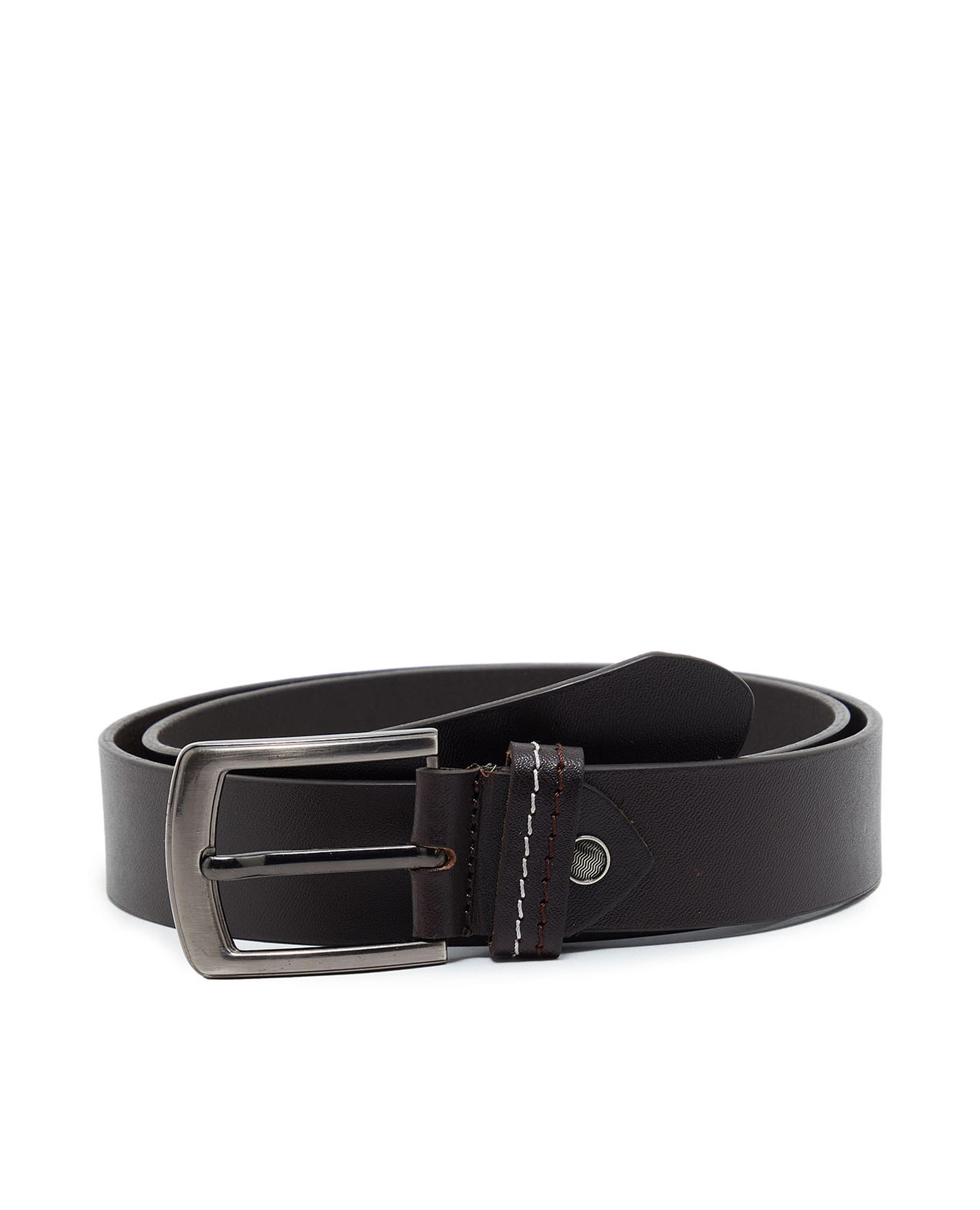 Textured Buckle Closure Belt