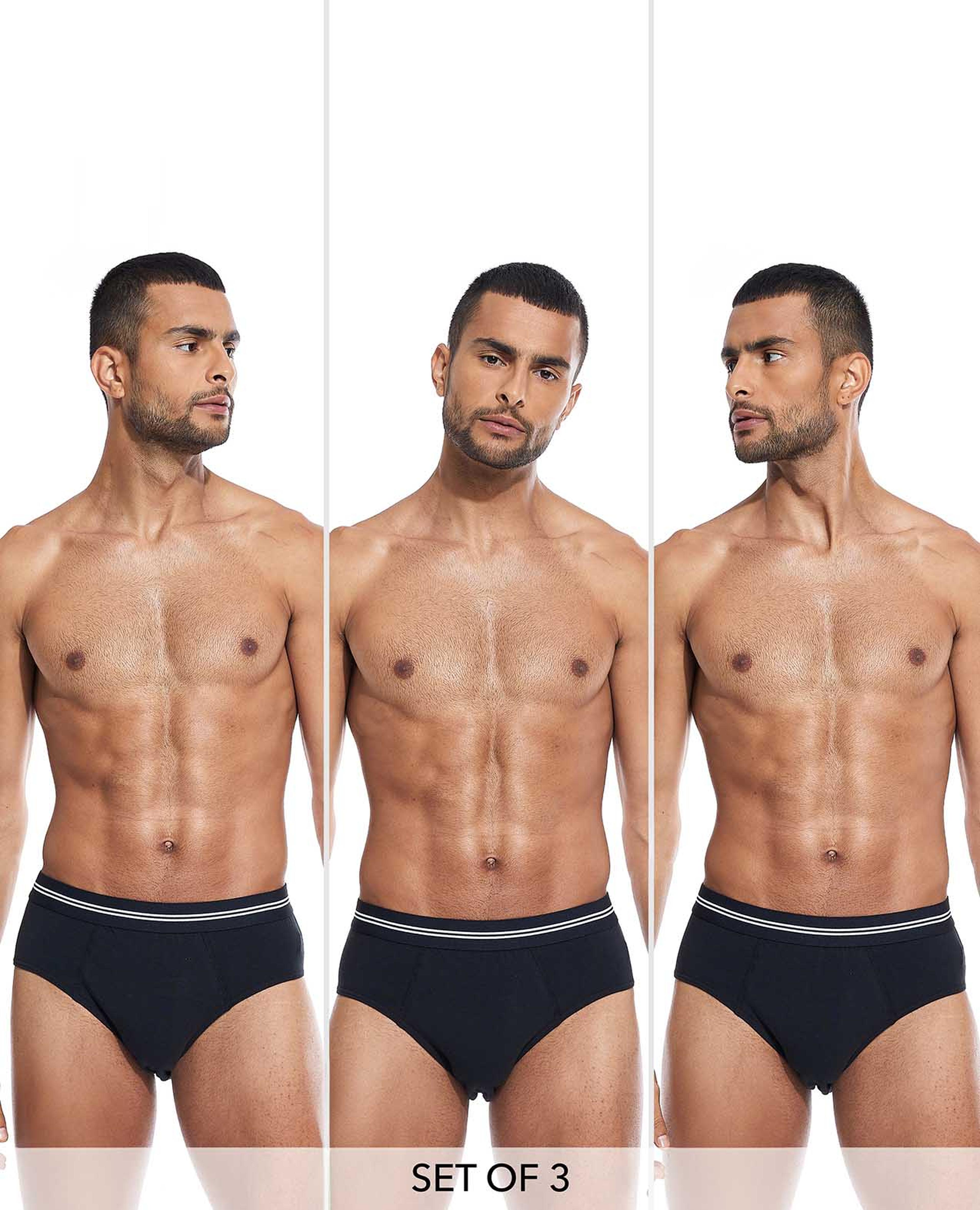 Pack of 3 Solid Briefs