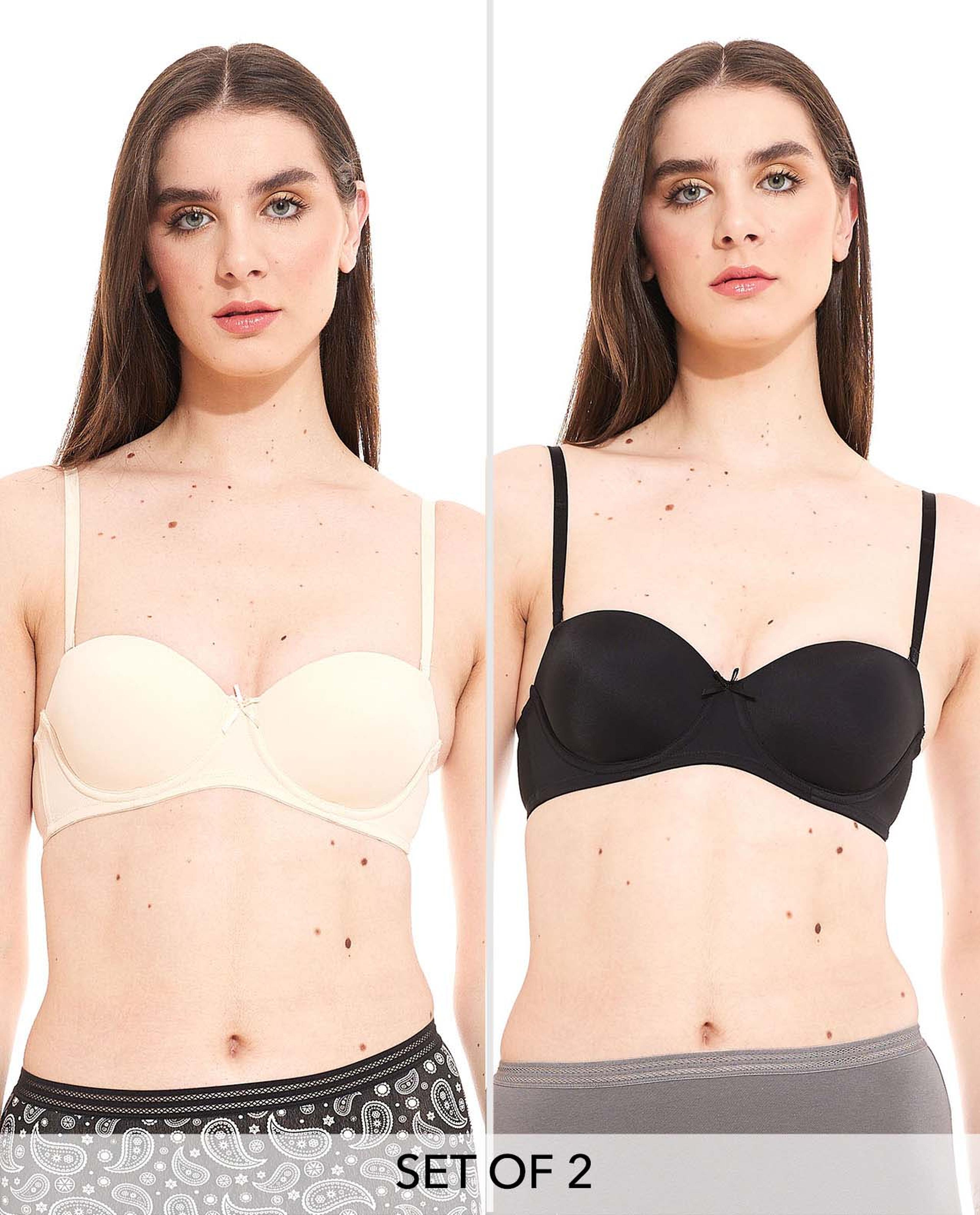 Pack of 2 Bras with Detachable Strap