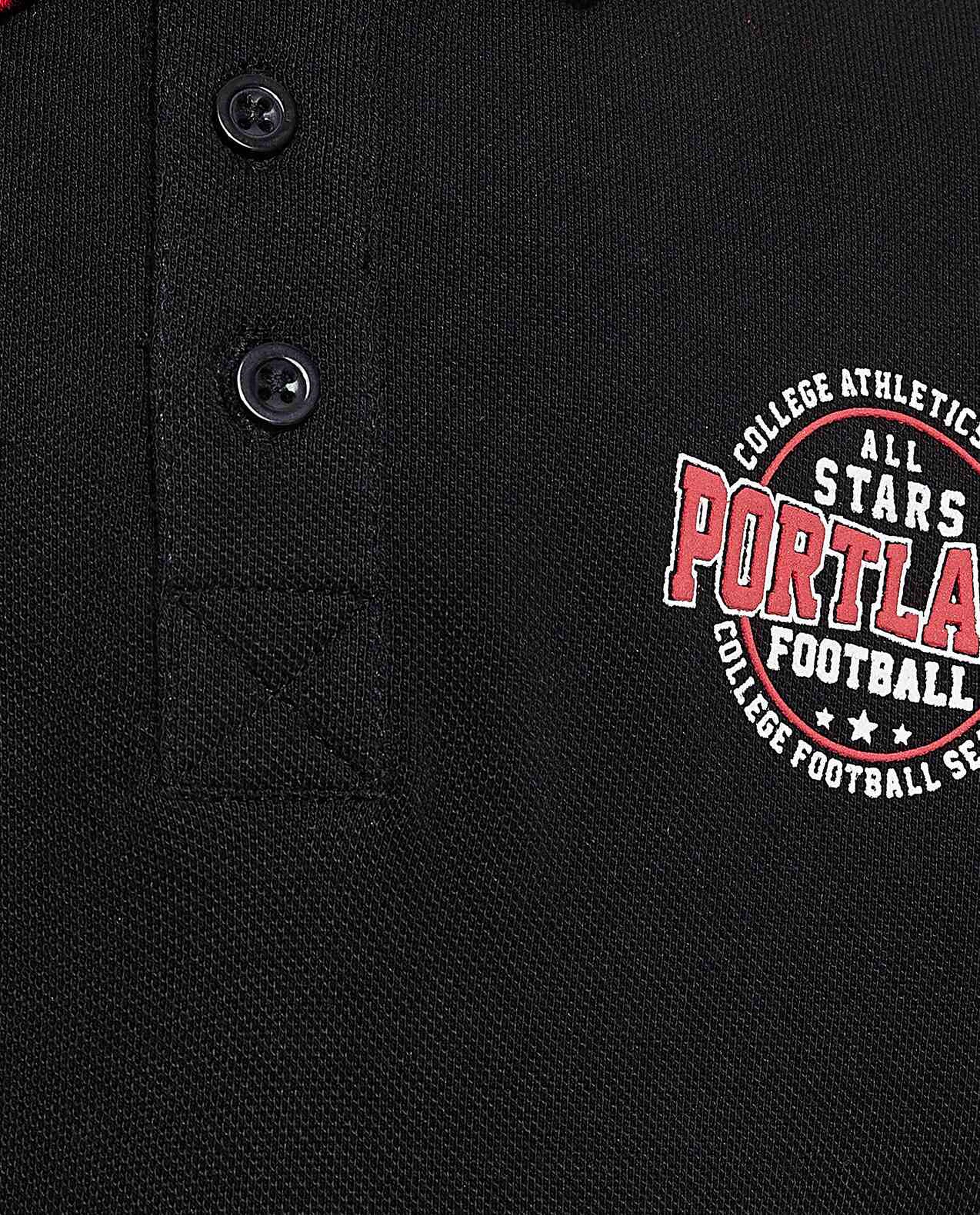 Print Detail Polo T-Shirt with Short Sleeves