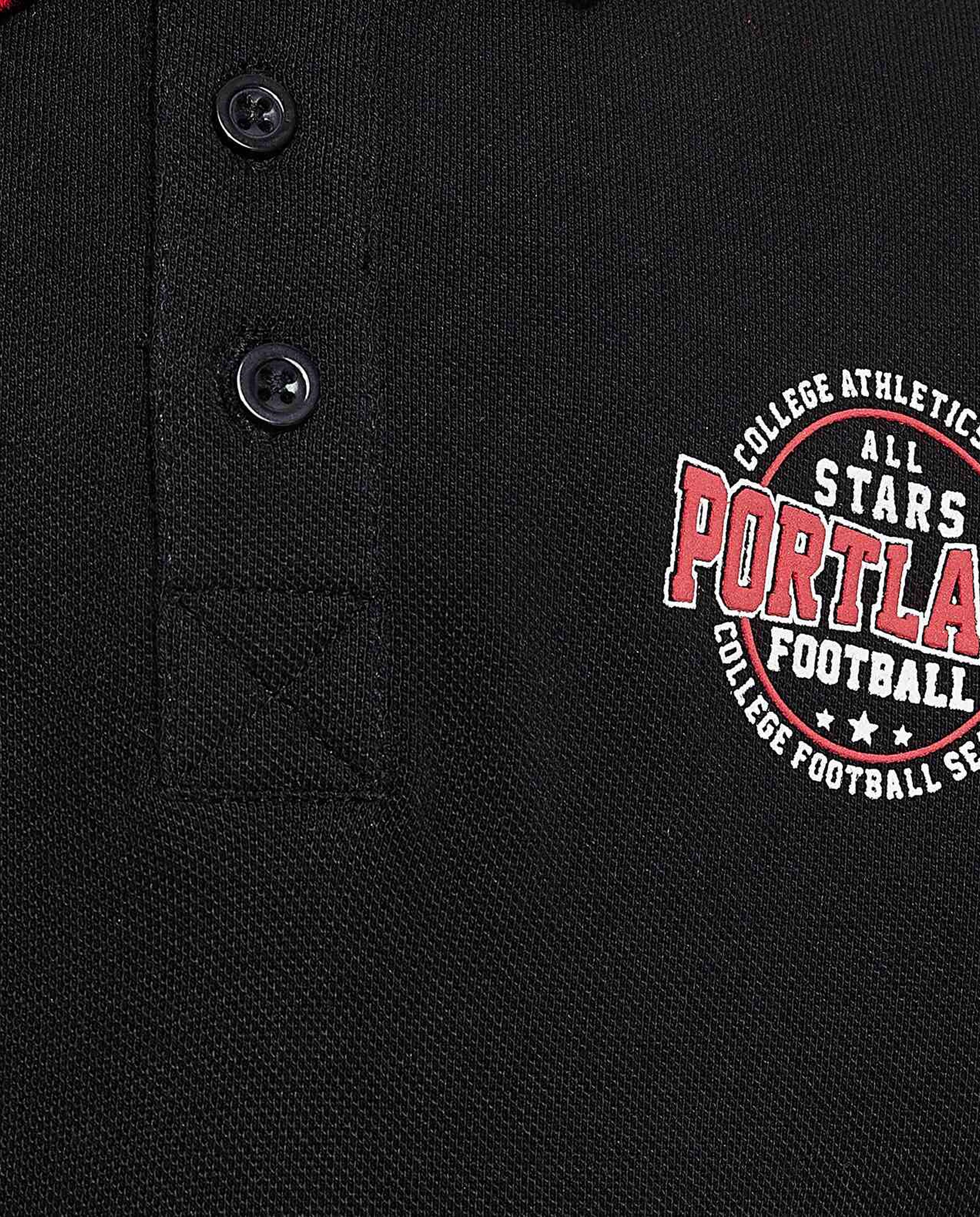 Print Detail Polo T-Shirt with Short Sleeves