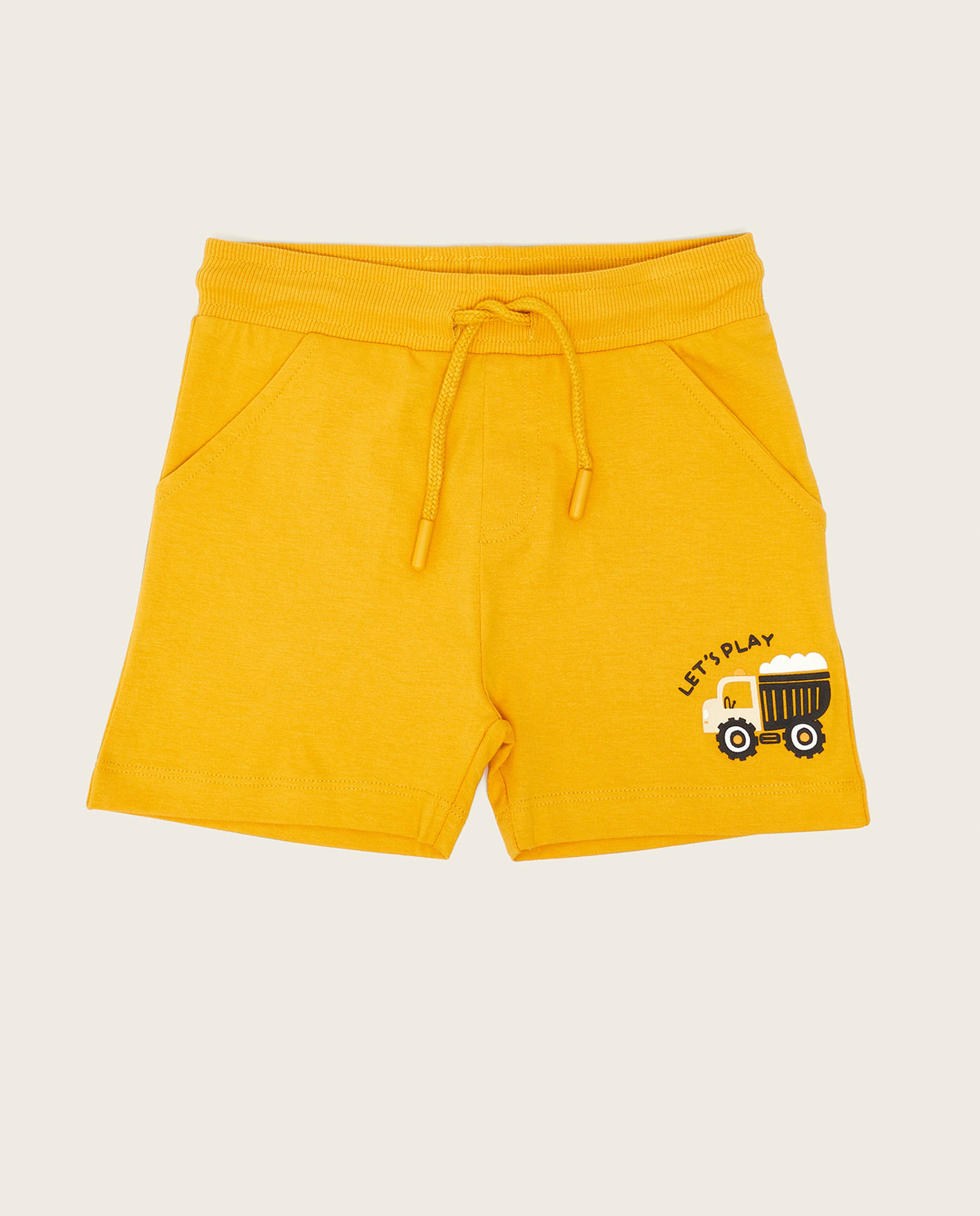 شورت منسوج برباط خصر - قطعتين 