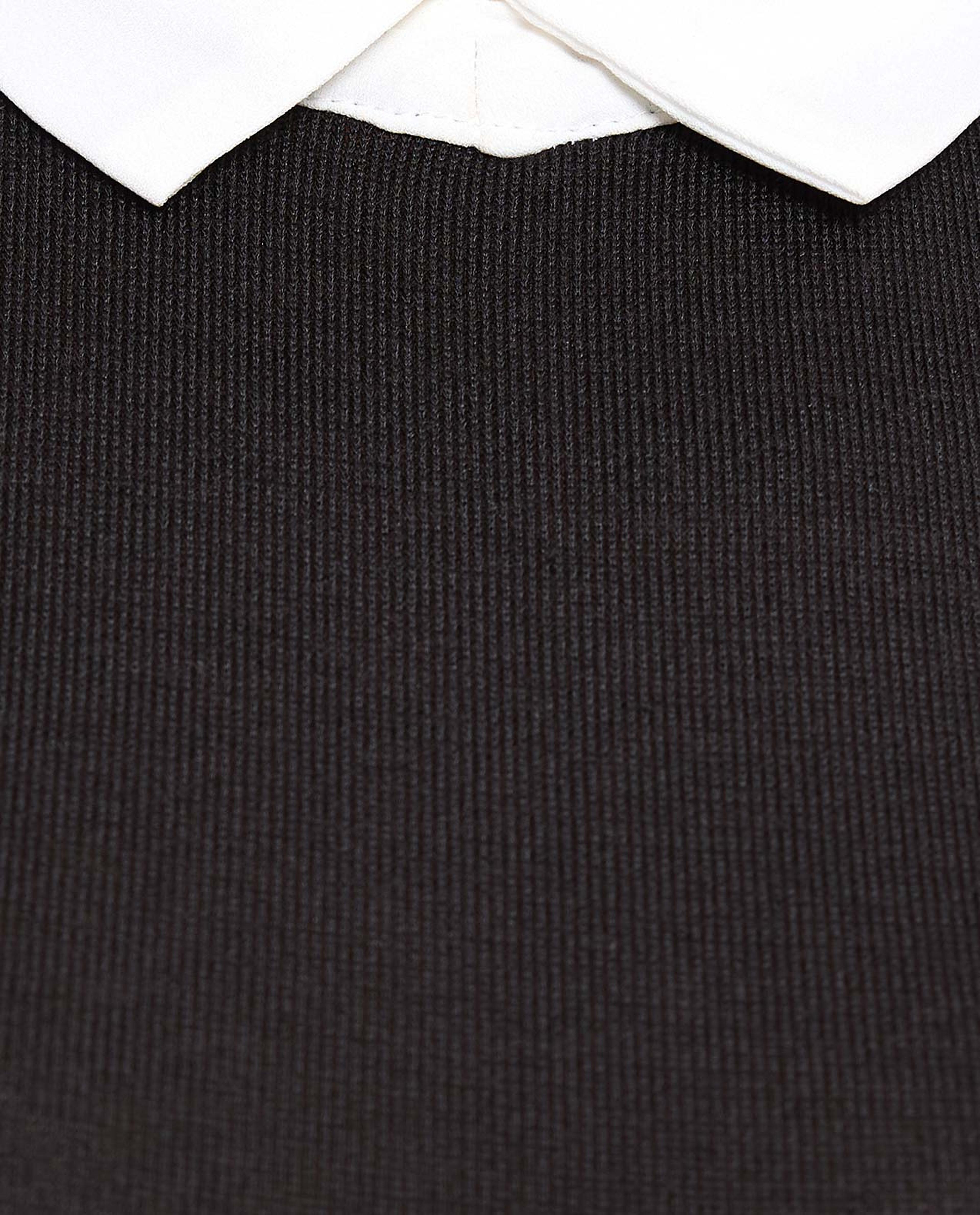 Color Block Tunic with Classic Collar and 3/4 Sleeves