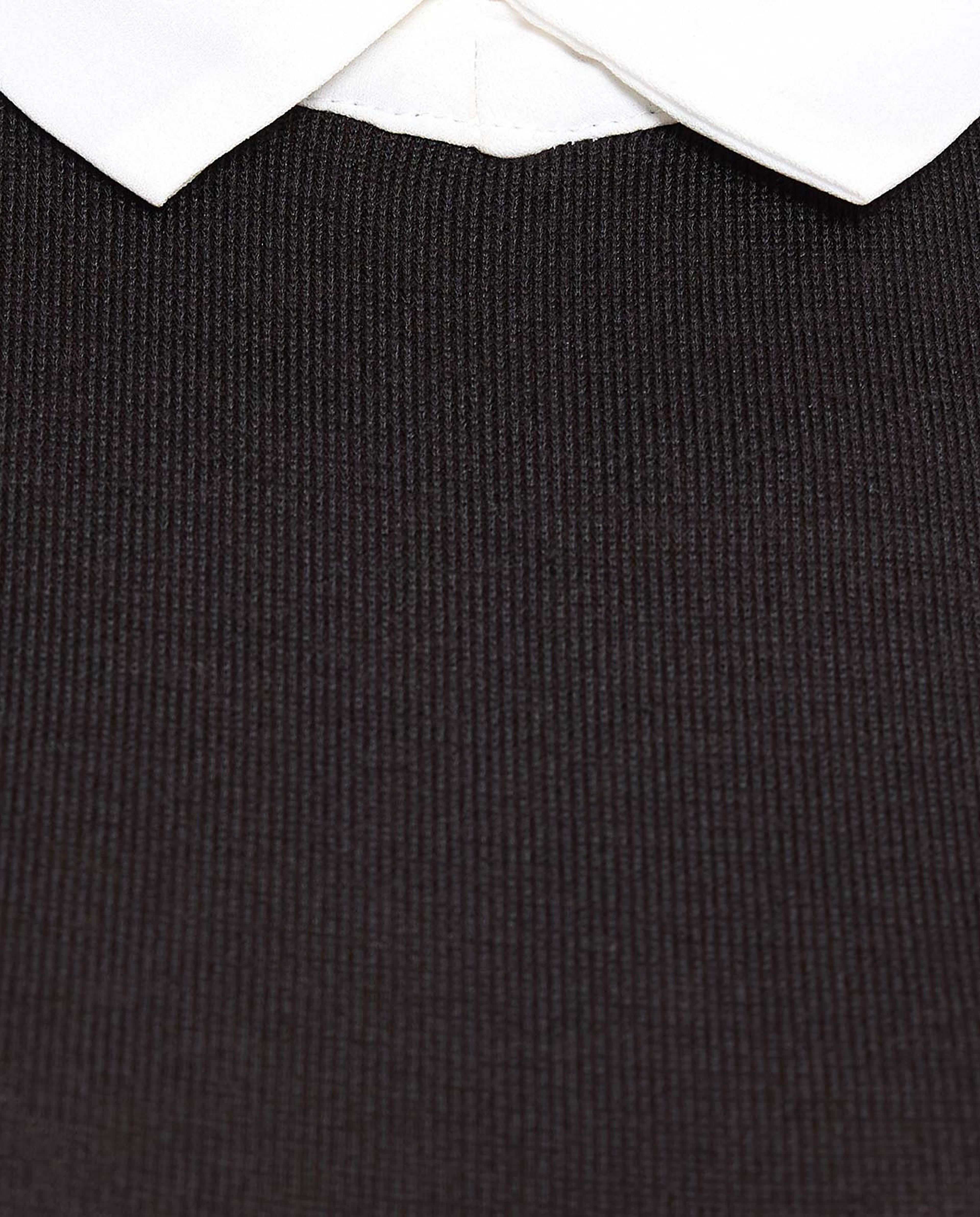 Color Block Tunic with Classic Collar and 3/4 Sleeves